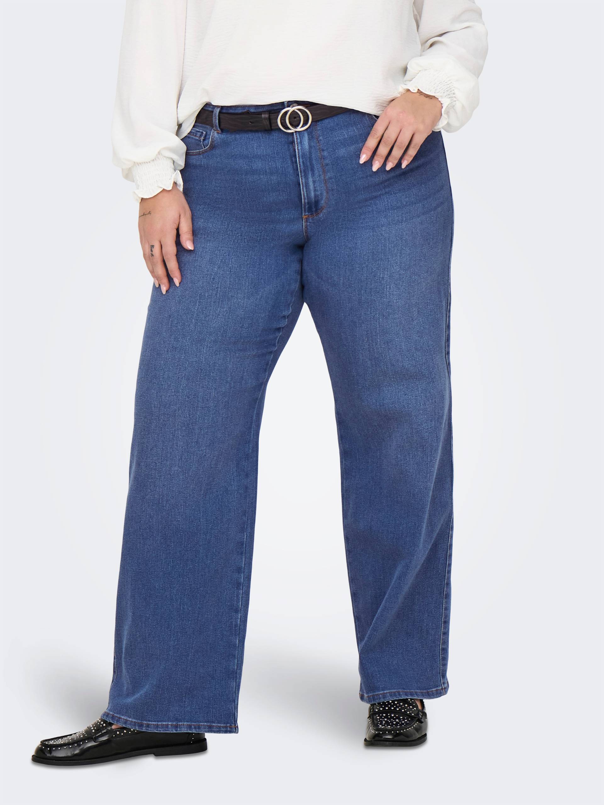 ONLY CARMAKOMA High-waist-Jeans »CARSNOW HW WIDE DNM JEANS PIM MBD NOOS« ONLY CARMAKOMA High-waist-Jeans »CARSNOW HW WIDE DNM JEANS PIM MBD NOOS« von ONLY CARMAKOMA