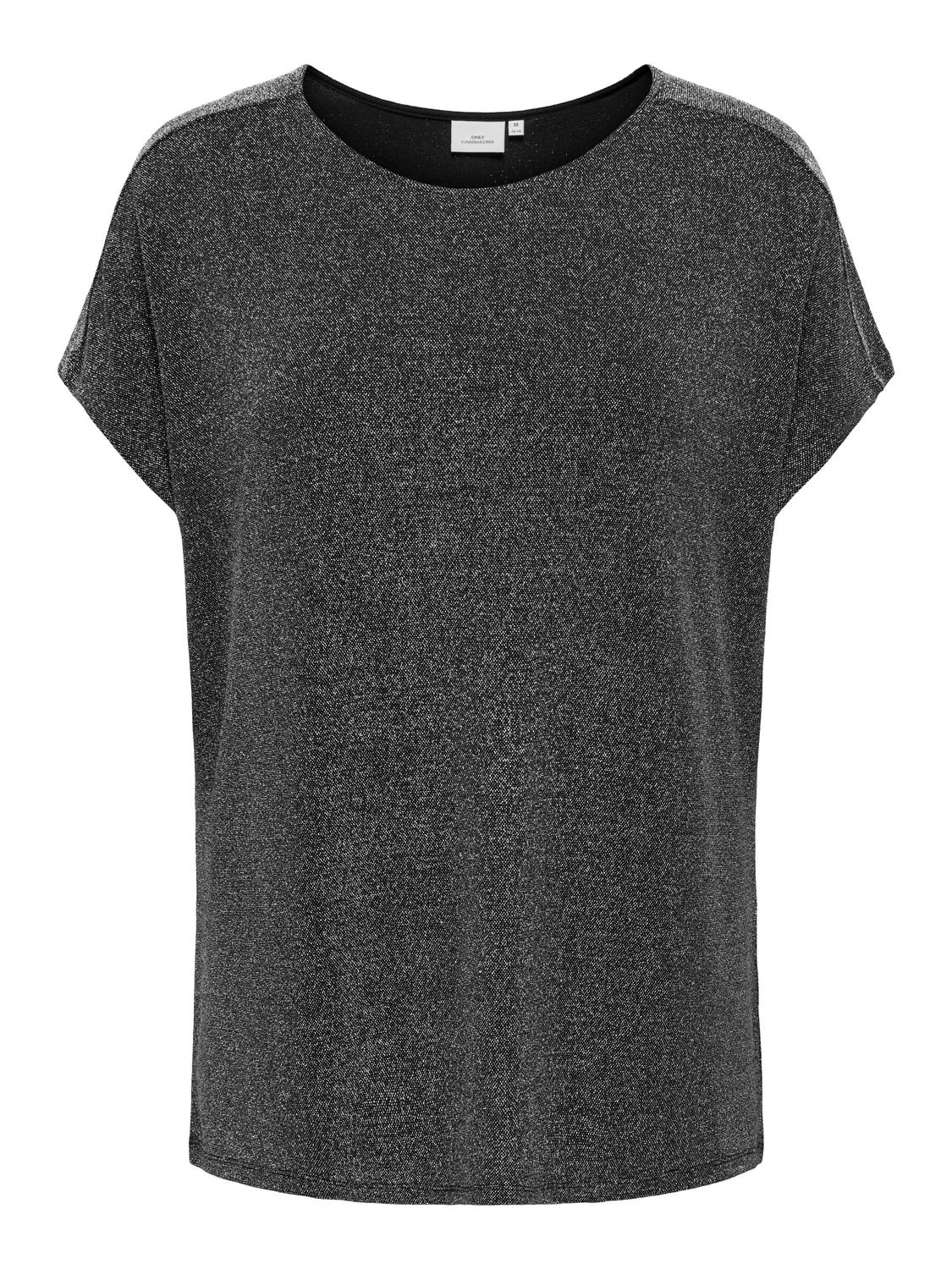 ONLY CARMAKOMA Kurzarmshirt »CARQUEEN S/S GLITTER O-NECK TOP JRS BF« von ONLY CARMAKOMA