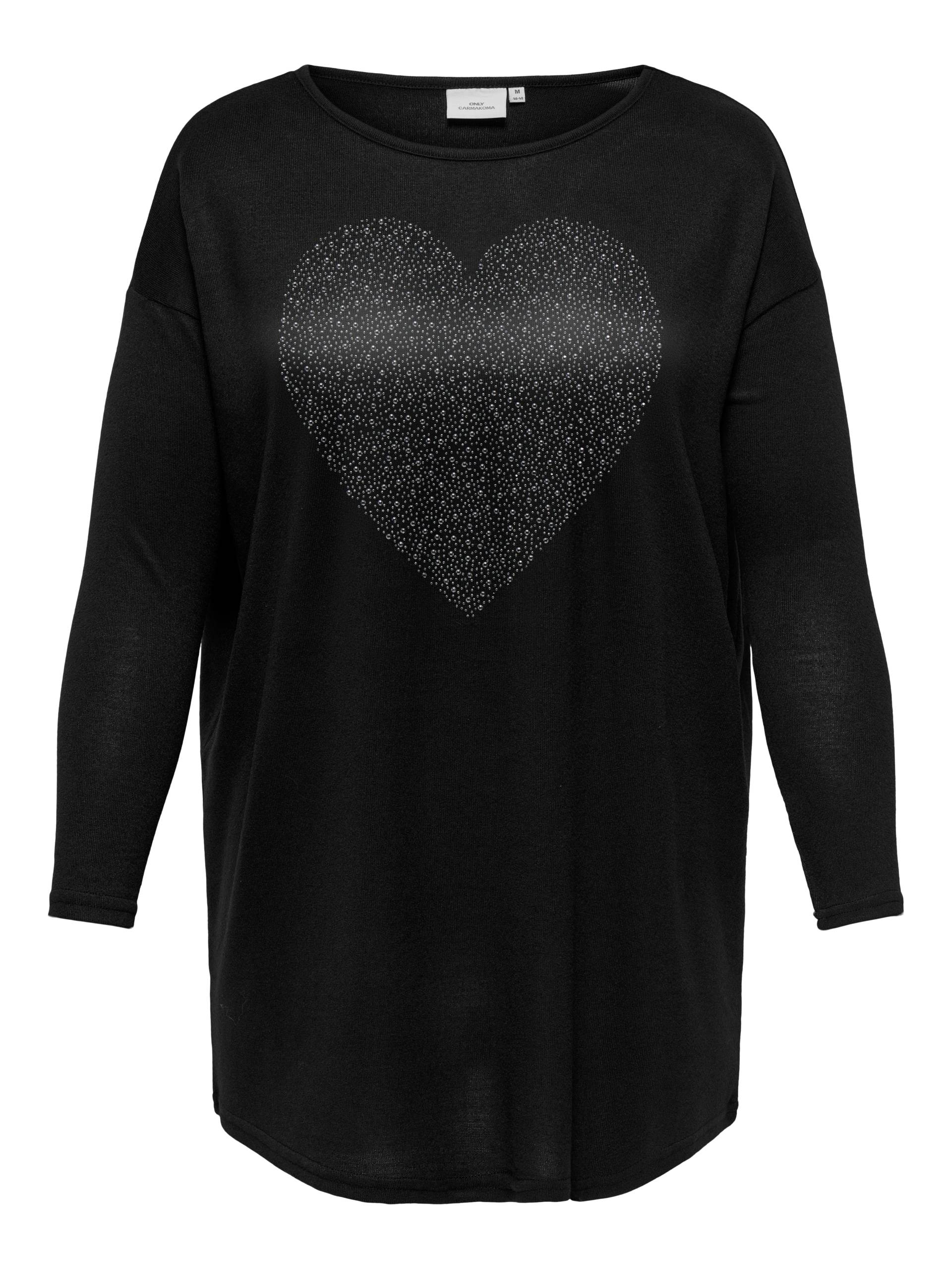 ONLY CARMAKOMA Langarmshirt »CARMALBA LS LONG TOP JRS«, mit Glitzernieten von ONLY CARMAKOMA