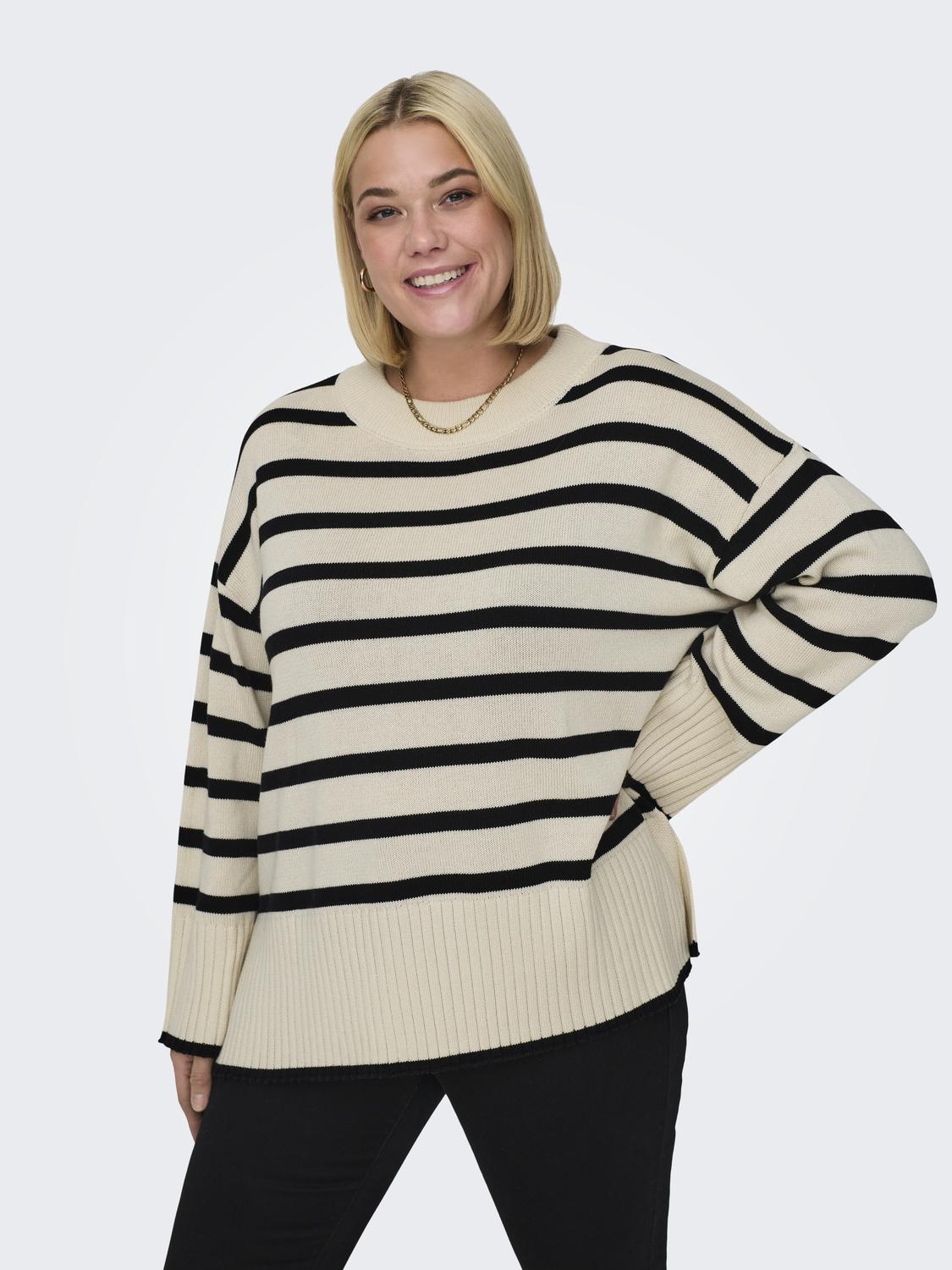 ONLY CARMAKOMA Rundhalspullover »CARHELLA LS LOOSE STRIPED O-NECK KNT« von ONLY CARMAKOMA