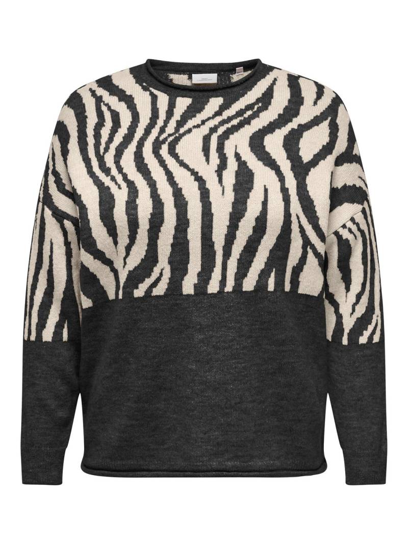 ONLY CARMAKOMA Rundhalspullover »CARJADE ZEBRA L/S O-NECK KNT« von ONLY CARMAKOMA