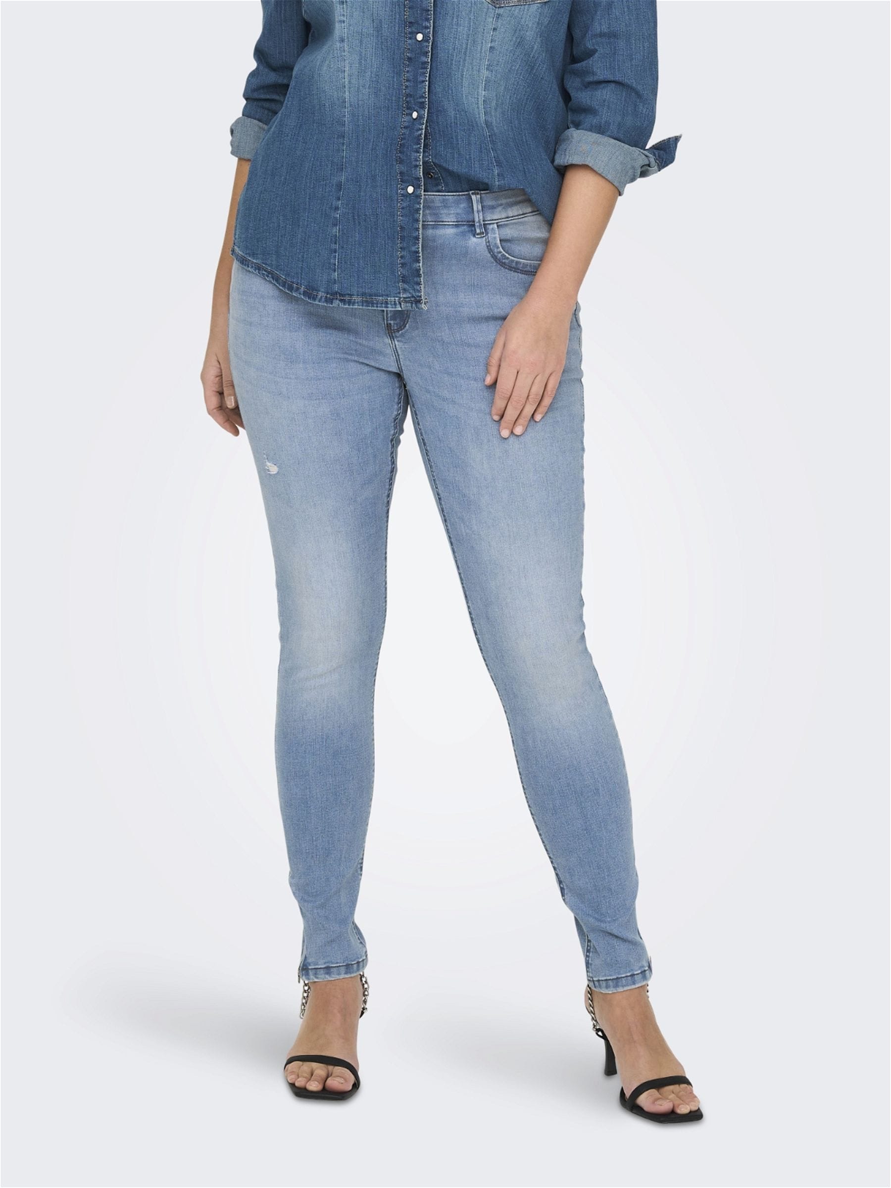 ONLY CARMAKOMA Skinny-fit-Jeans »CARKARLA REG ANK SK DNM BJ759 NOOS«, mit Destroyed Effekt von ONLY CARMAKOMA