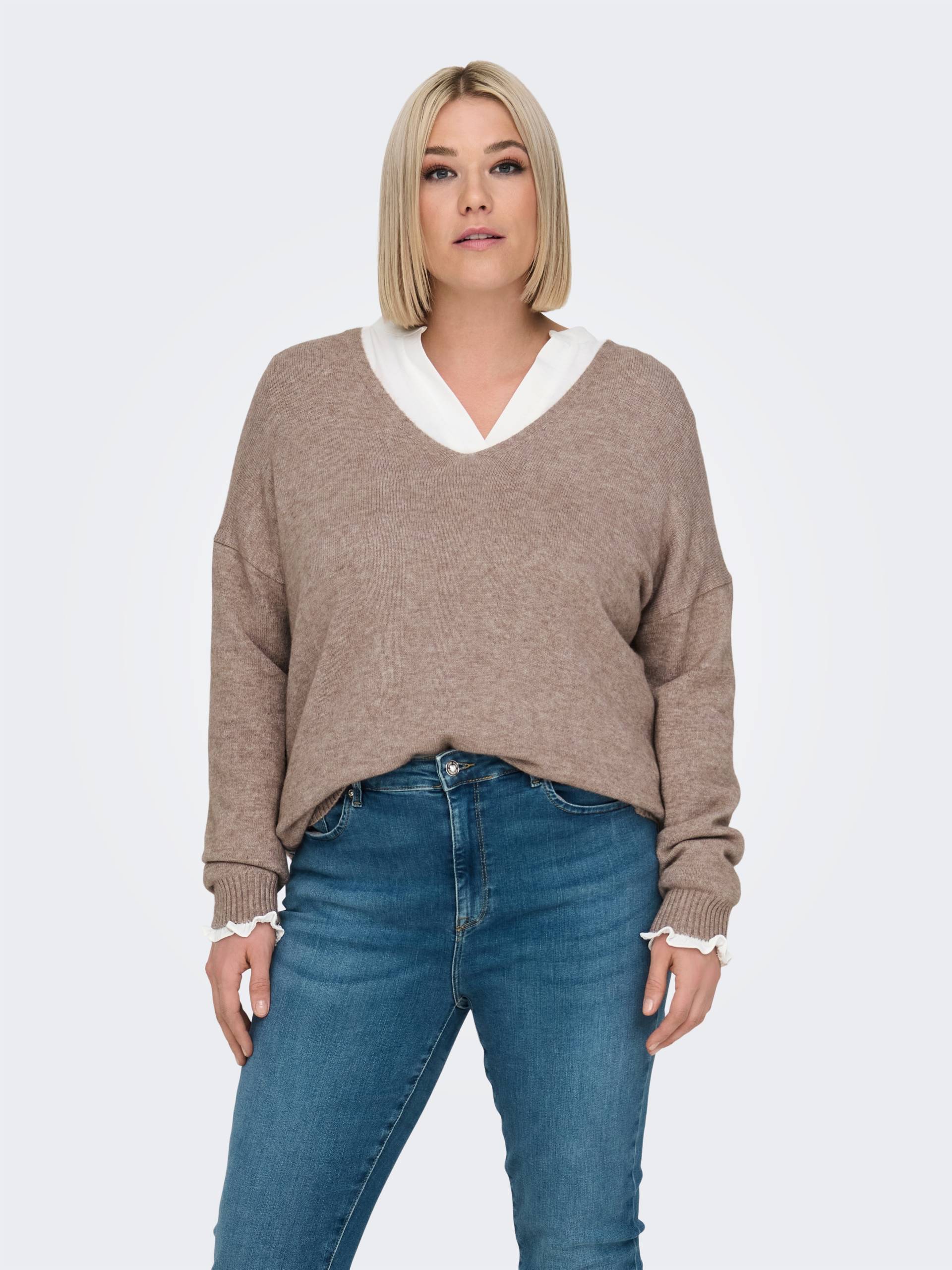 ONLY CARMAKOMA V-Ausschnitt-Pullover »CARMARGARETA LS PULLOVER KNT NOOS« von ONLY CARMAKOMA