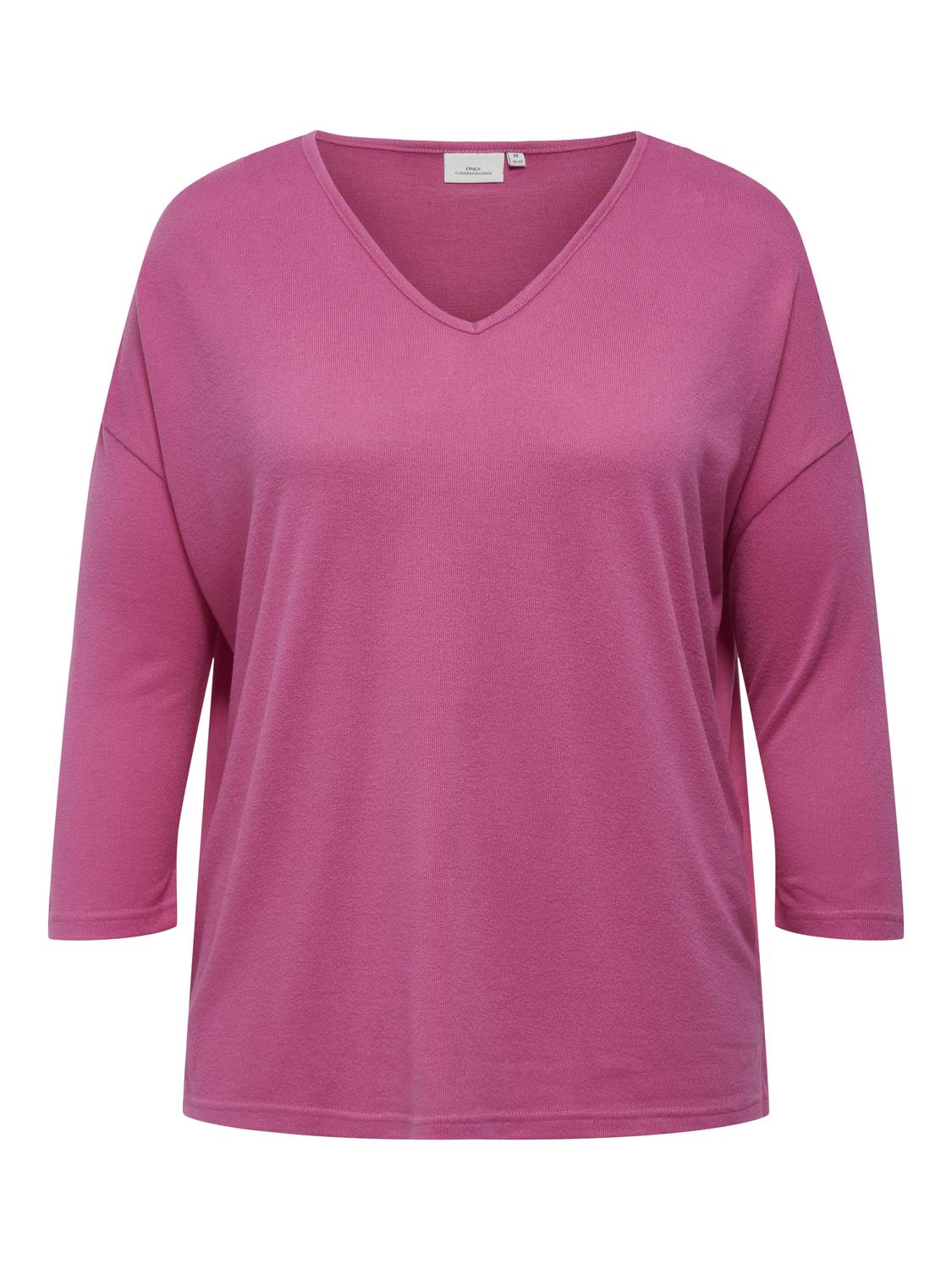 ONLY CARMAKOMA V-Shirt »CARALBA MIRSE 4/5 V-NECK TOP JRS« von ONLY CARMAKOMA