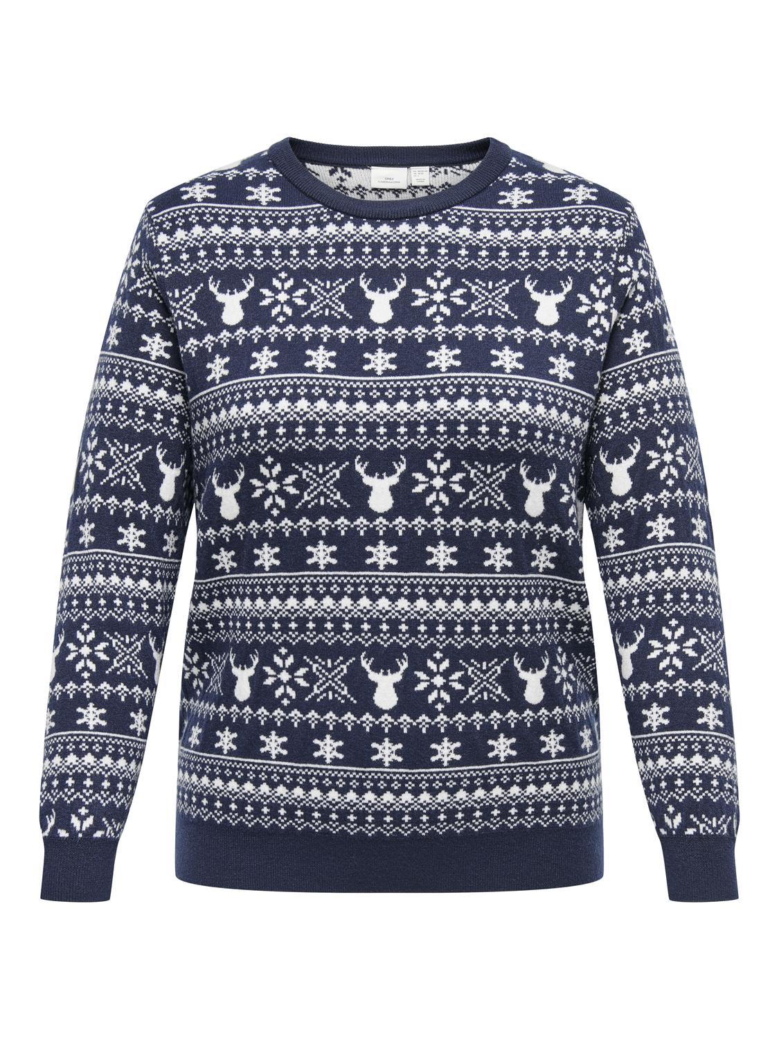 ONLY CARMAKOMA Weihnachtspullover »CARXMAS WINTER LS O-NECK KNT« von ONLY CARMAKOMA