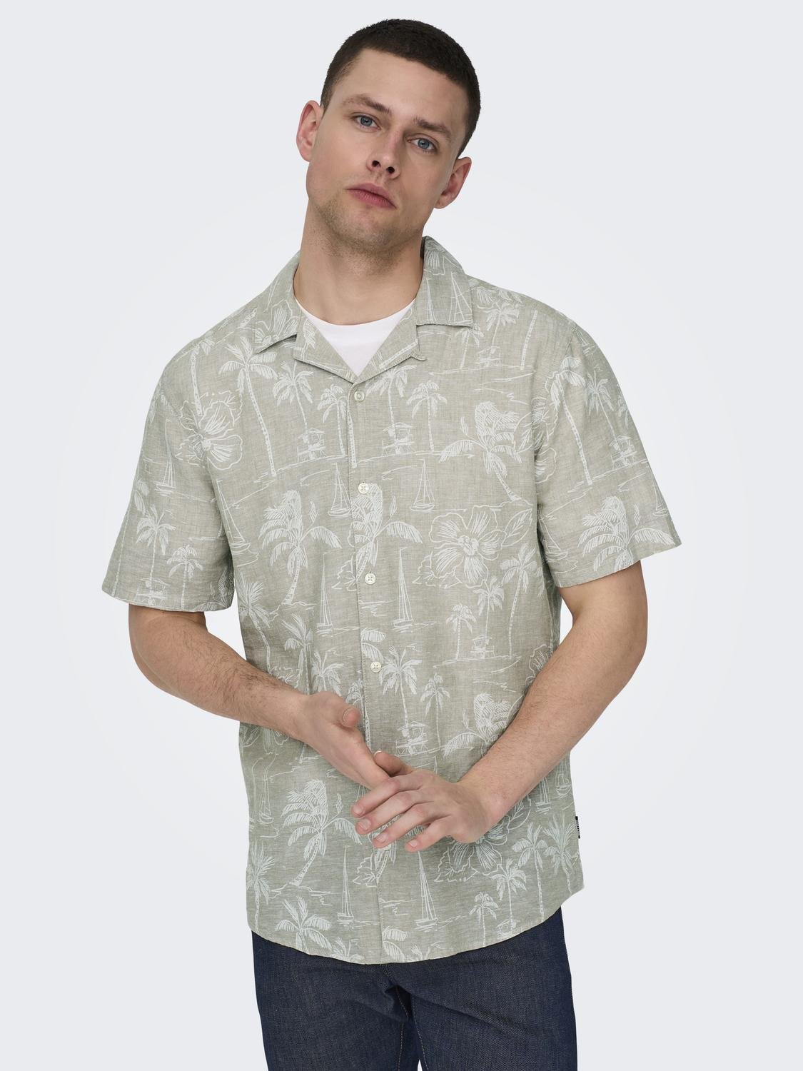 ONLY & SONS Hawaiihemd »ONSCAIDEN SS RESORT AOP LINEN SHIRT NOOS« von ONLY & SONS