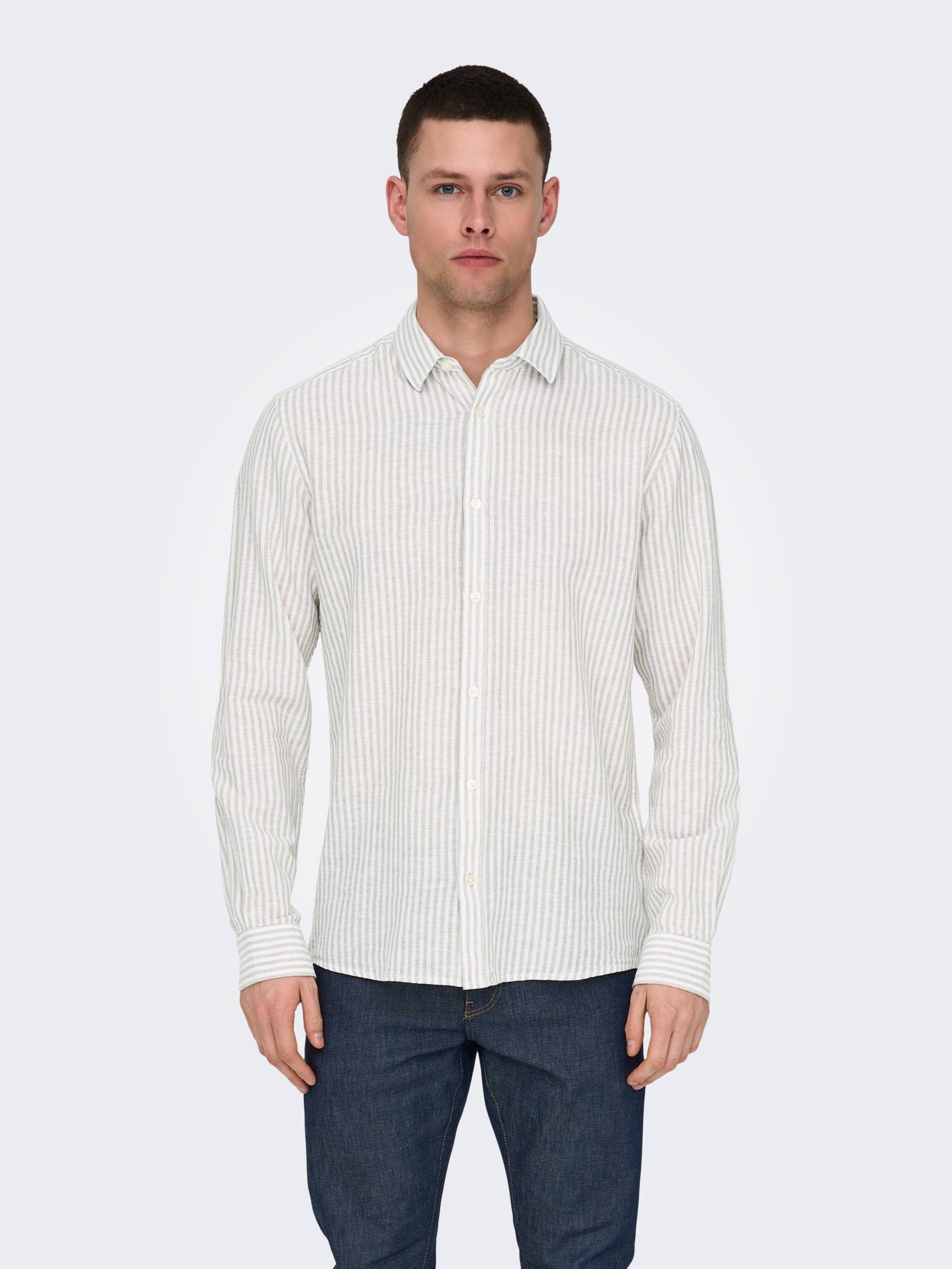 ONLY & SONS Kurzarmhemd »ONSCAIDEN LS STRIPE LINEN SHIRT 660 NOOS« ONLY & SONS Kurzarmhemd »ONSCAIDEN LS STRIPE LINEN SHIRT 660 NOOS« von ONLY & SONS