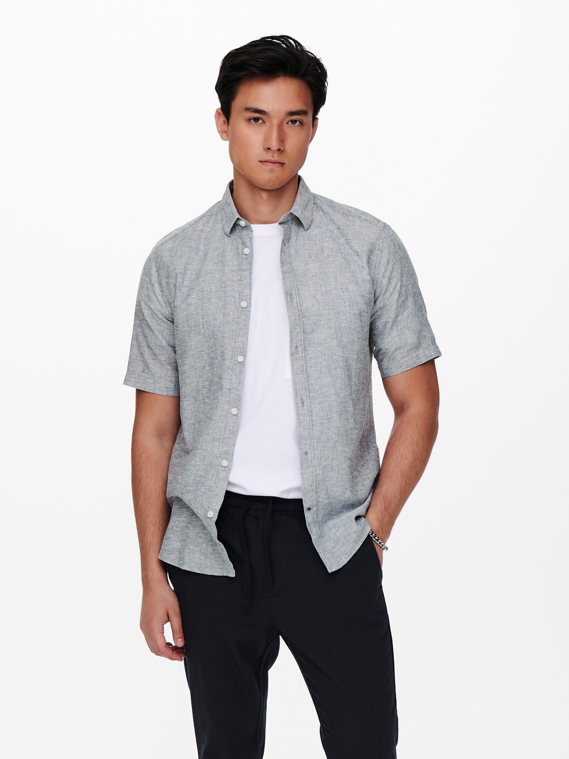 ONLY & SONS Kurzarmhemd »ONSCAIDEN SS SOLID LINEN SHIRT NOOS« von ONLY & SONS