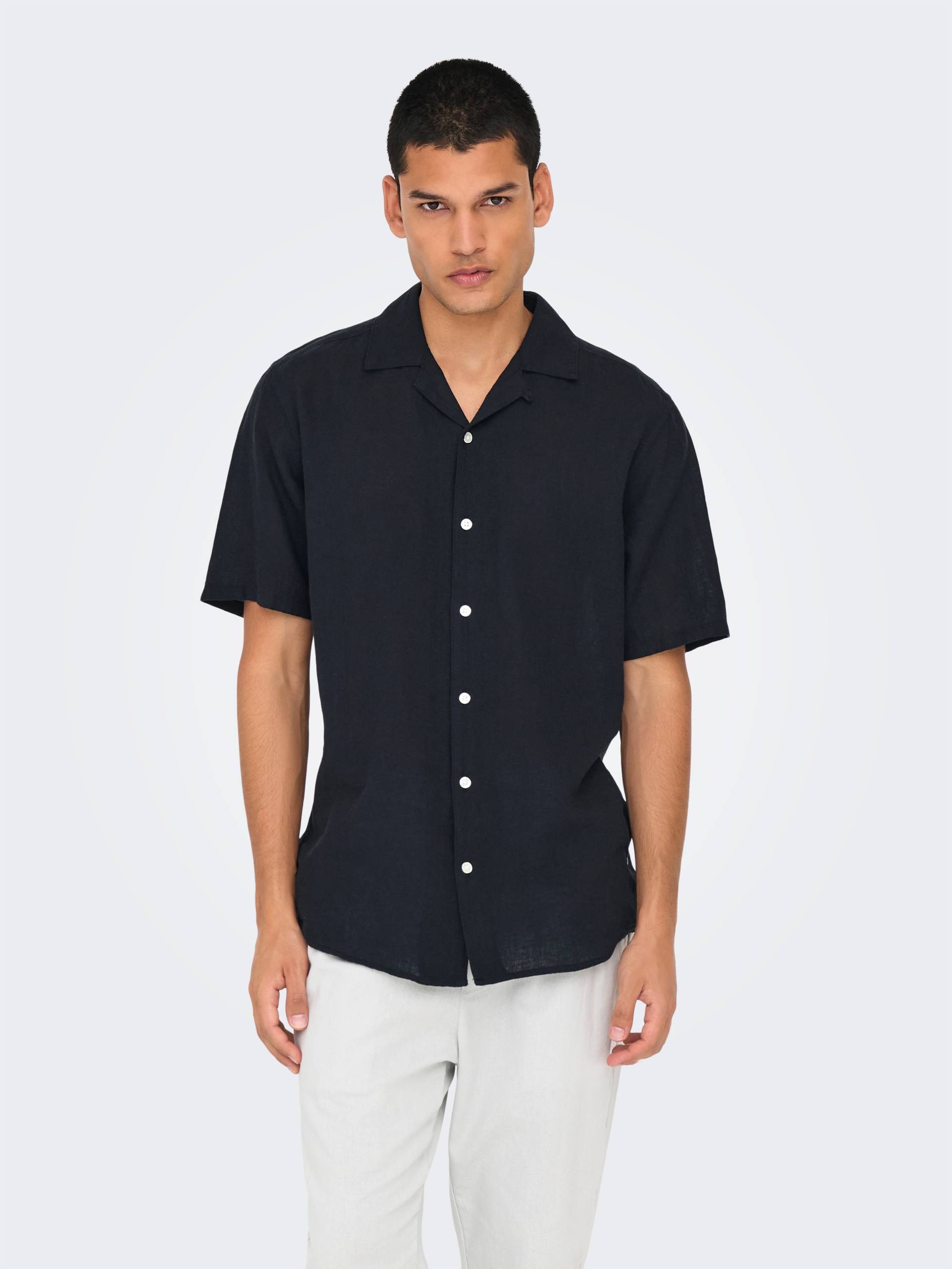ONLY & SONS Kurzarmhemd »ONSCAIDEN SS SOLID RESORT LINEN NOOS« von ONLY & SONS