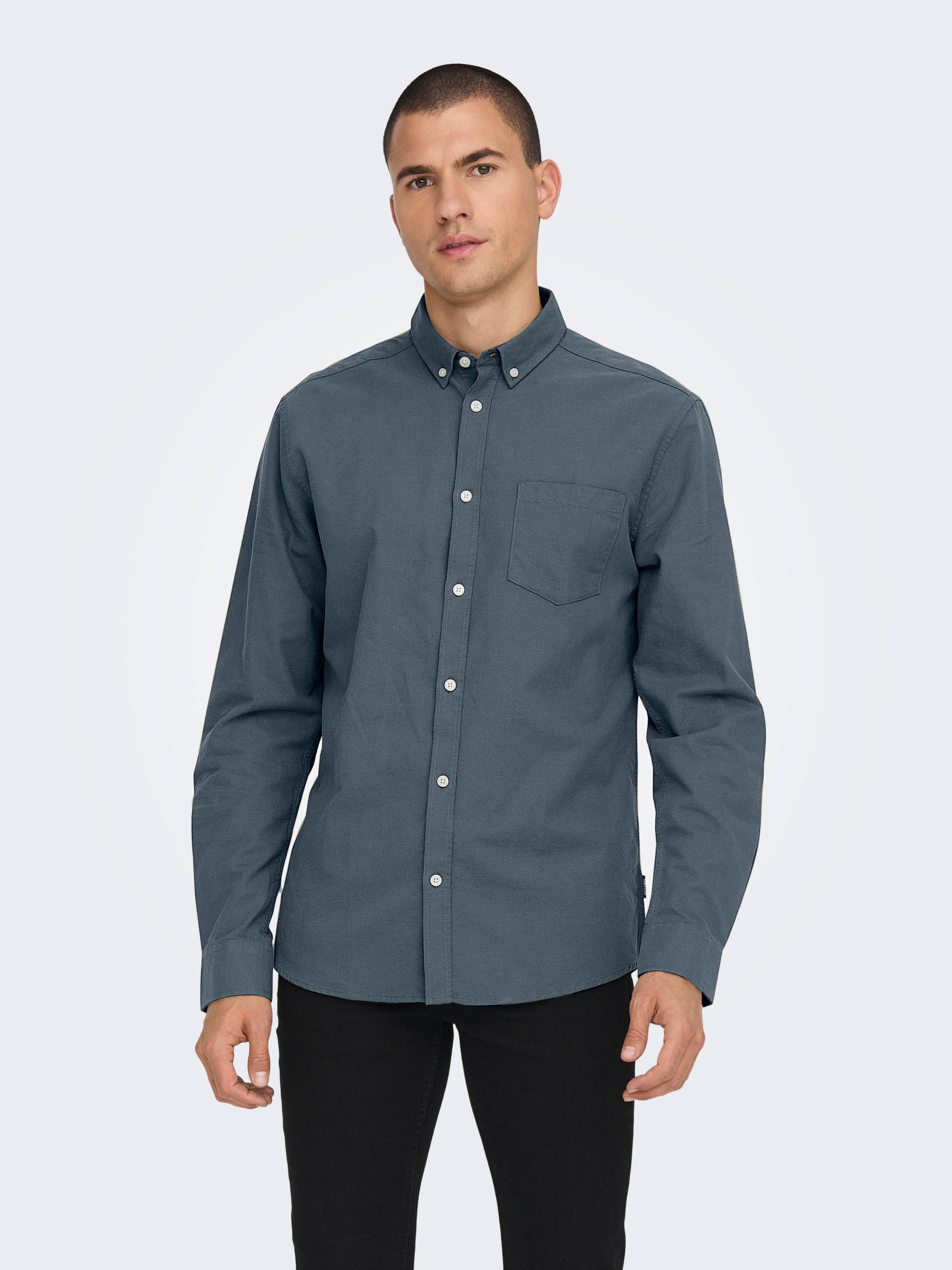 ONLY & SONS Langarmhemd »ONSALVARO SLIM LS OXFORD SHIRT NOOS« von ONLY & SONS