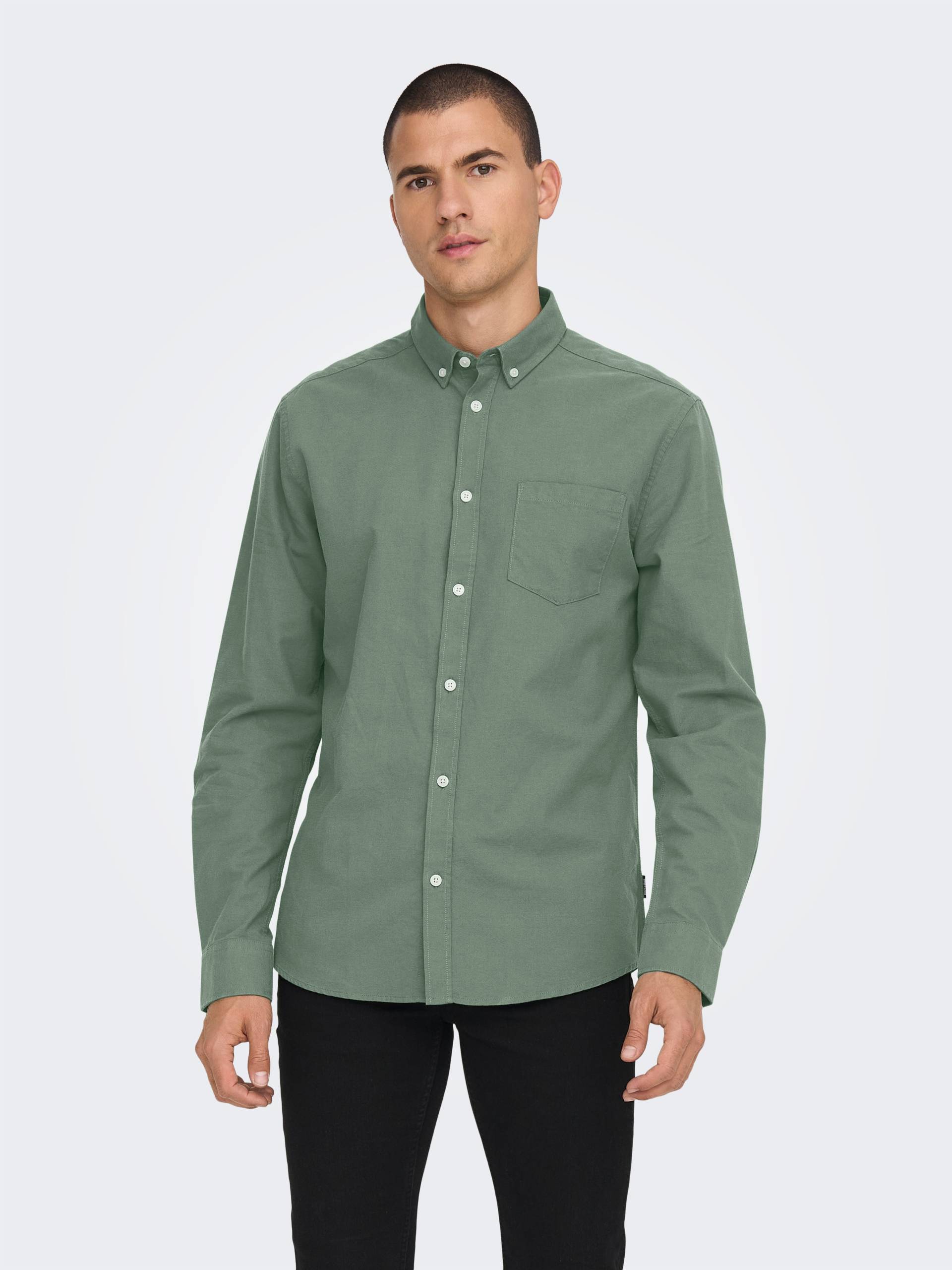 ONLY & SONS Langarmhemd »ONSALVARO SLIM LS OXFORD SHIRT NOOS« von ONLY & SONS