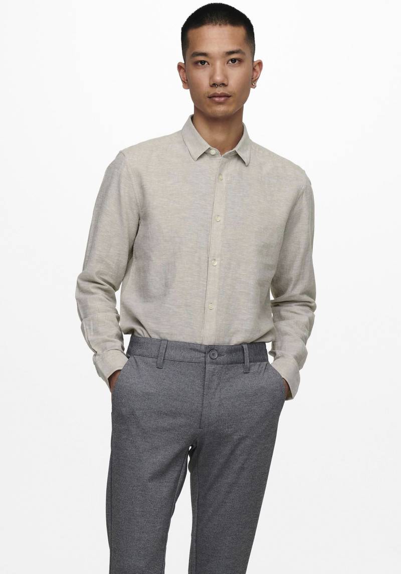 ONLY & SONS Langarmhemd »ONSCAIDEN LS SOLID LINEN SHIRT NOOS« von ONLY & SONS