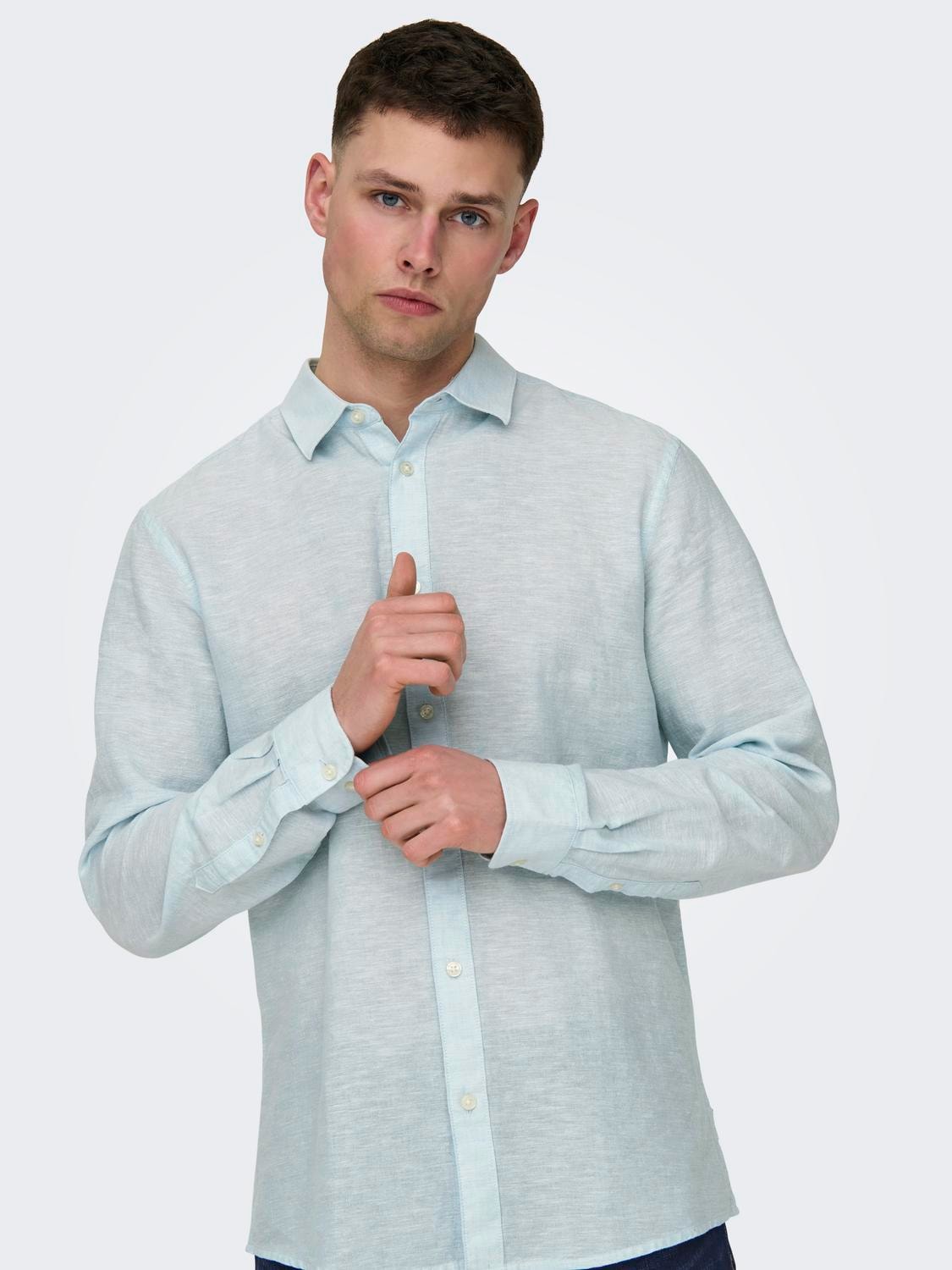 ONLY & SONS Langarmhemd »ONSCAIDEN LS SOLID LINEN SHIRT NOOS« von ONLY & SONS