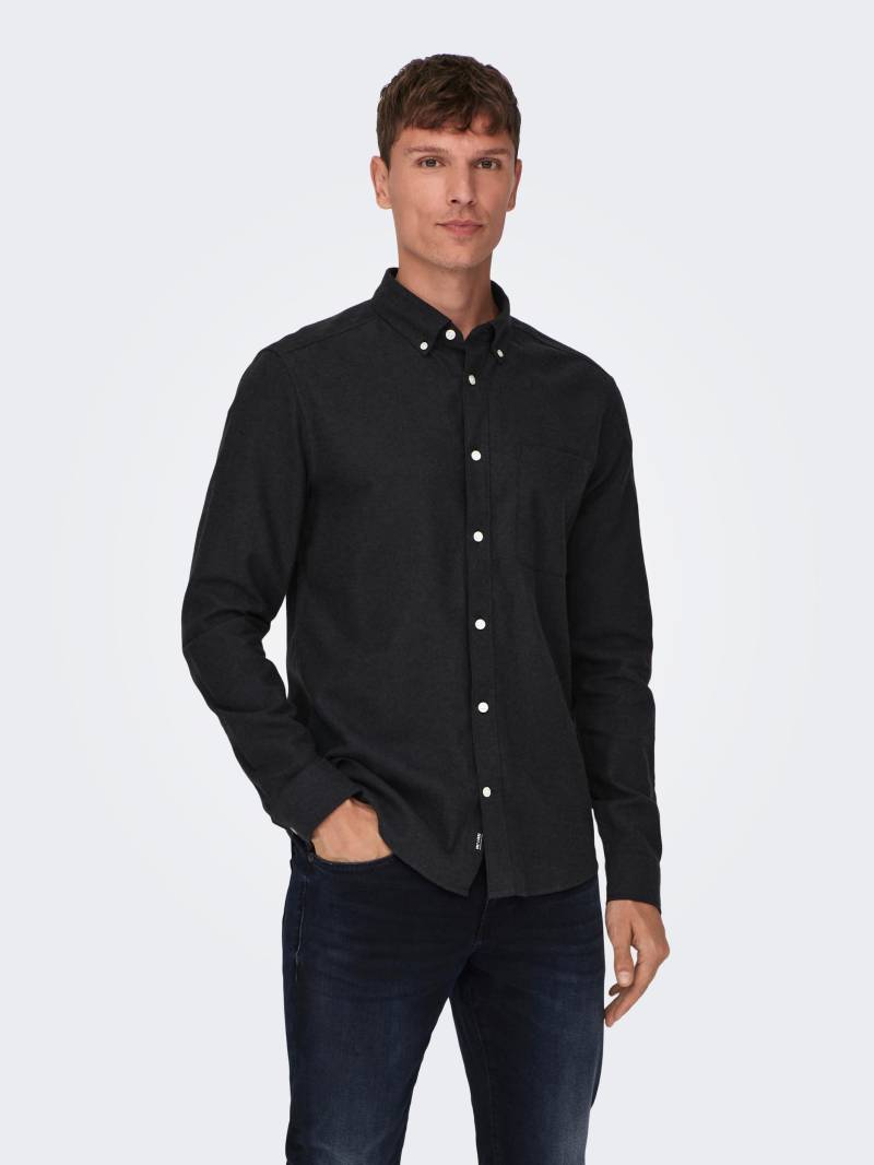 ONLY & SONS Langarmhemd »ONSGUDMUND SLIM 1-PKT SOLID SHIRT NOOS« von ONLY & SONS