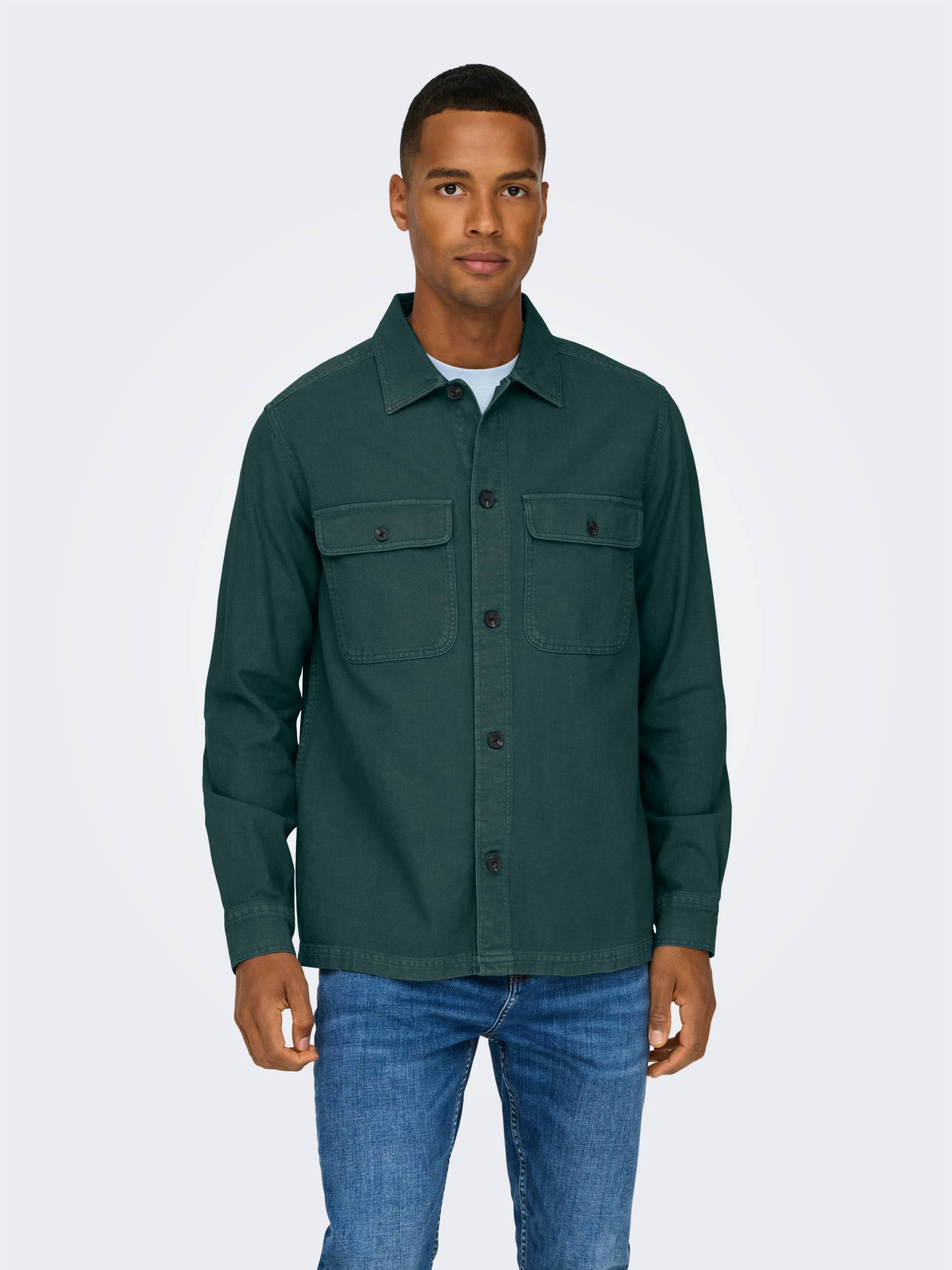 ONLY & SONS Langarmhemd »ONSOLIVER TWILL OVERDYE OVERSHIRT BF« von ONLY & SONS