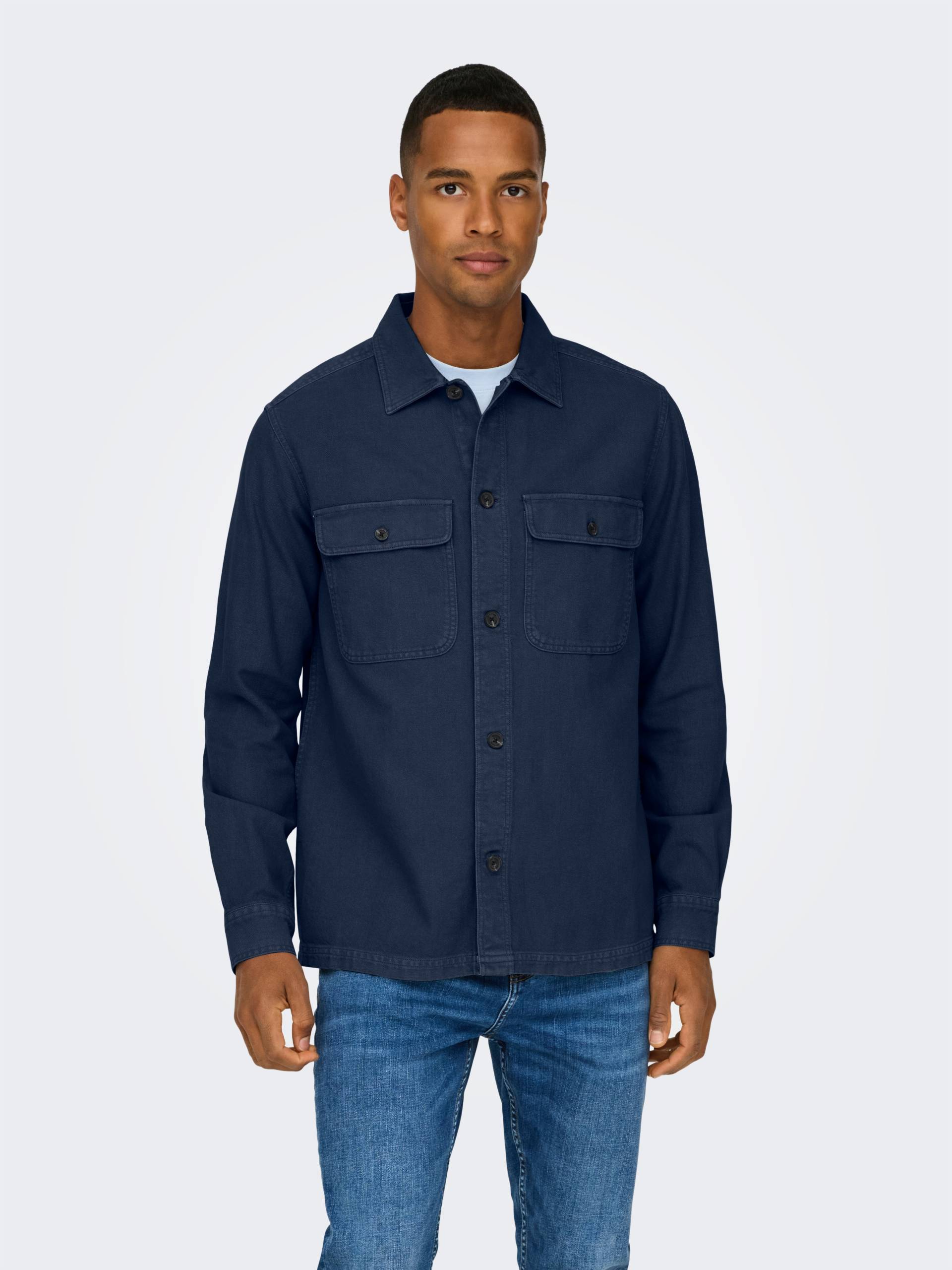 ONLY & SONS Langarmhemd »ONSOLIVER TWILL OVERDYE OVERSHIRT BF« von ONLY & SONS