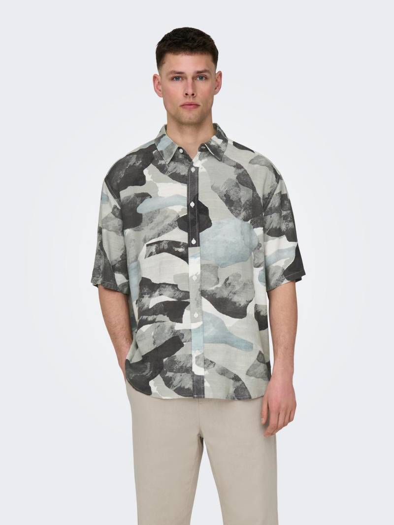 ONLY & SONS Leinenhemd »ONSBUD LIFE SS RLX AOP LINEN SHIRT NOOS« von ONLY & SONS