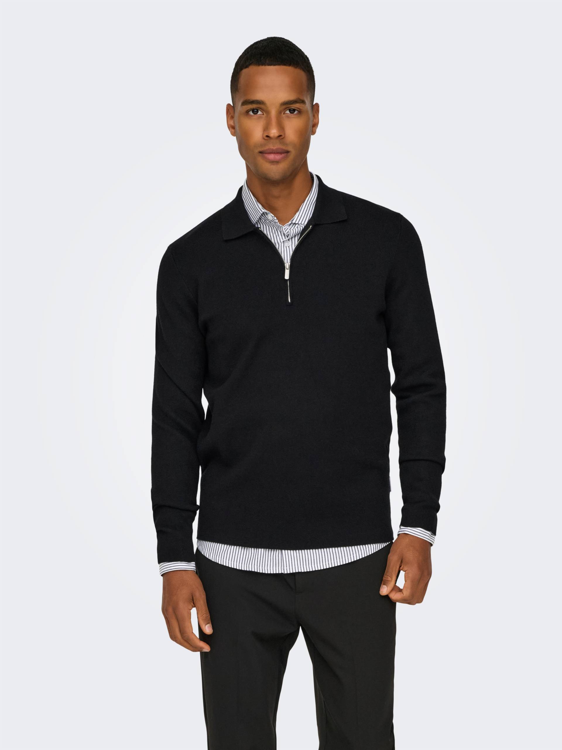 ONLY & SONS Polokragenpullover »ONSCOOPER REG LS 12 HALF ZIP POLO« von ONLY & SONS