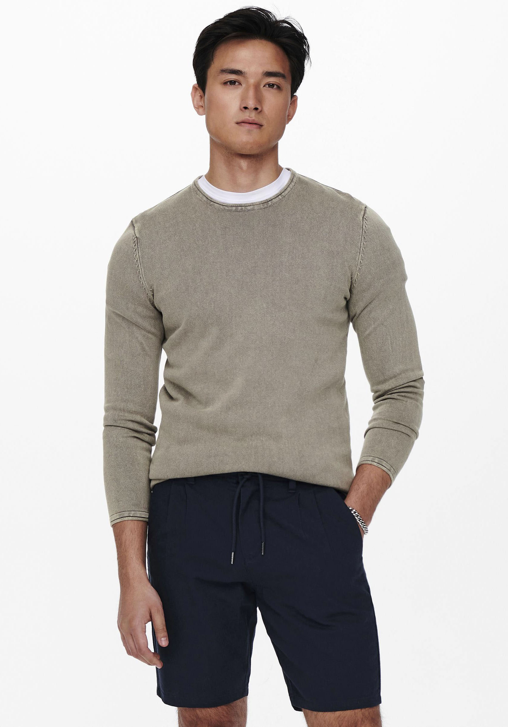 ONLY & SONS Rundhalspullover »ONSGARSON 12 WASH CREW KNIT NOOS« von ONLY & SONS