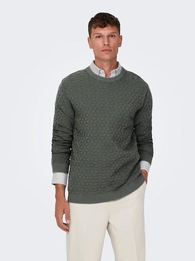 ONLY & SONS Rundhalspullover »ONSKALLE REG 12 STRUC CREW KNIT NOOS« von ONLY & SONS