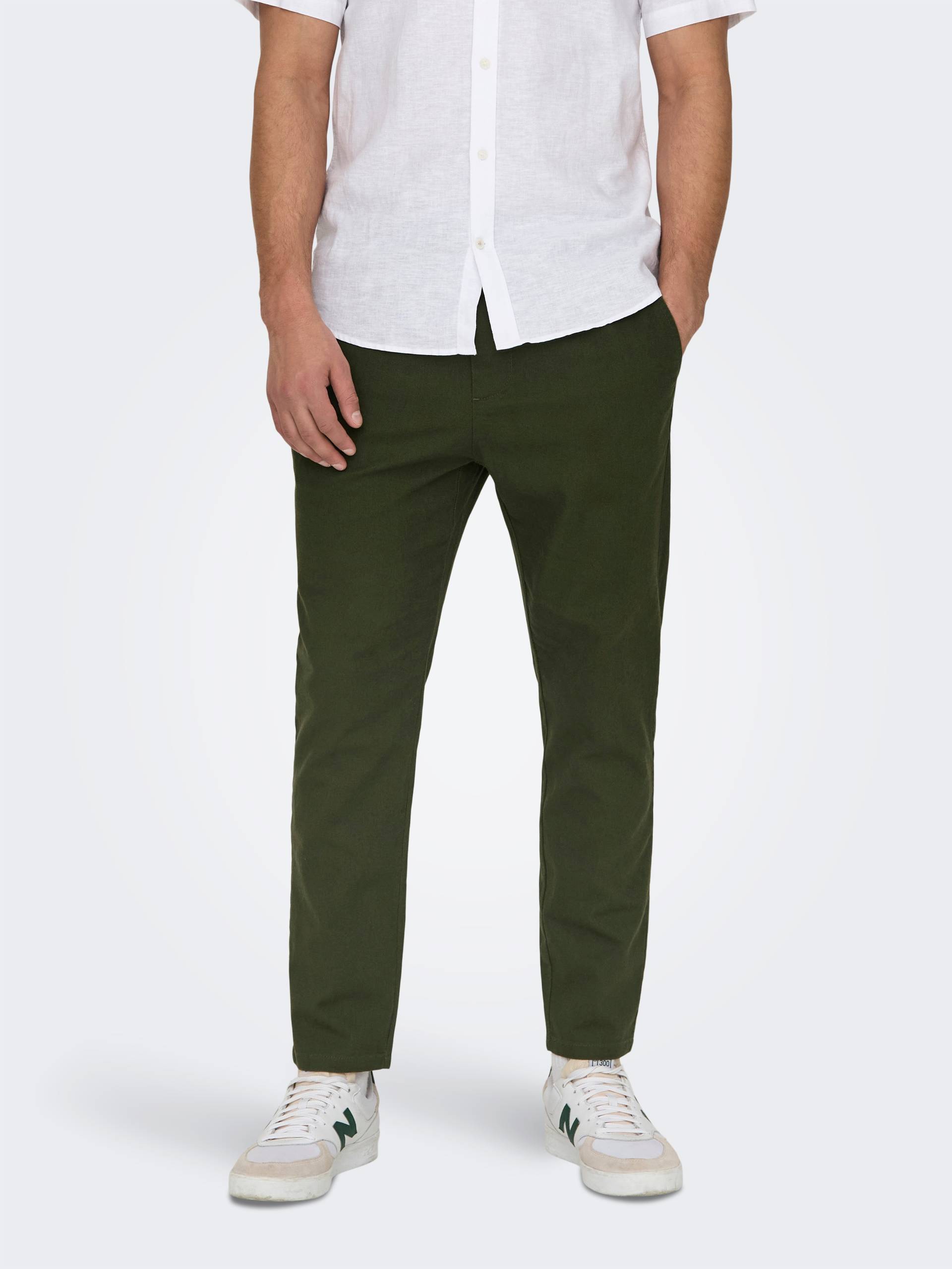 ONLY & SONS Stoffhose »ONSLINUS CROP 0007 COT LIN PNT NOOS«, mit Leinen von ONLY & SONS