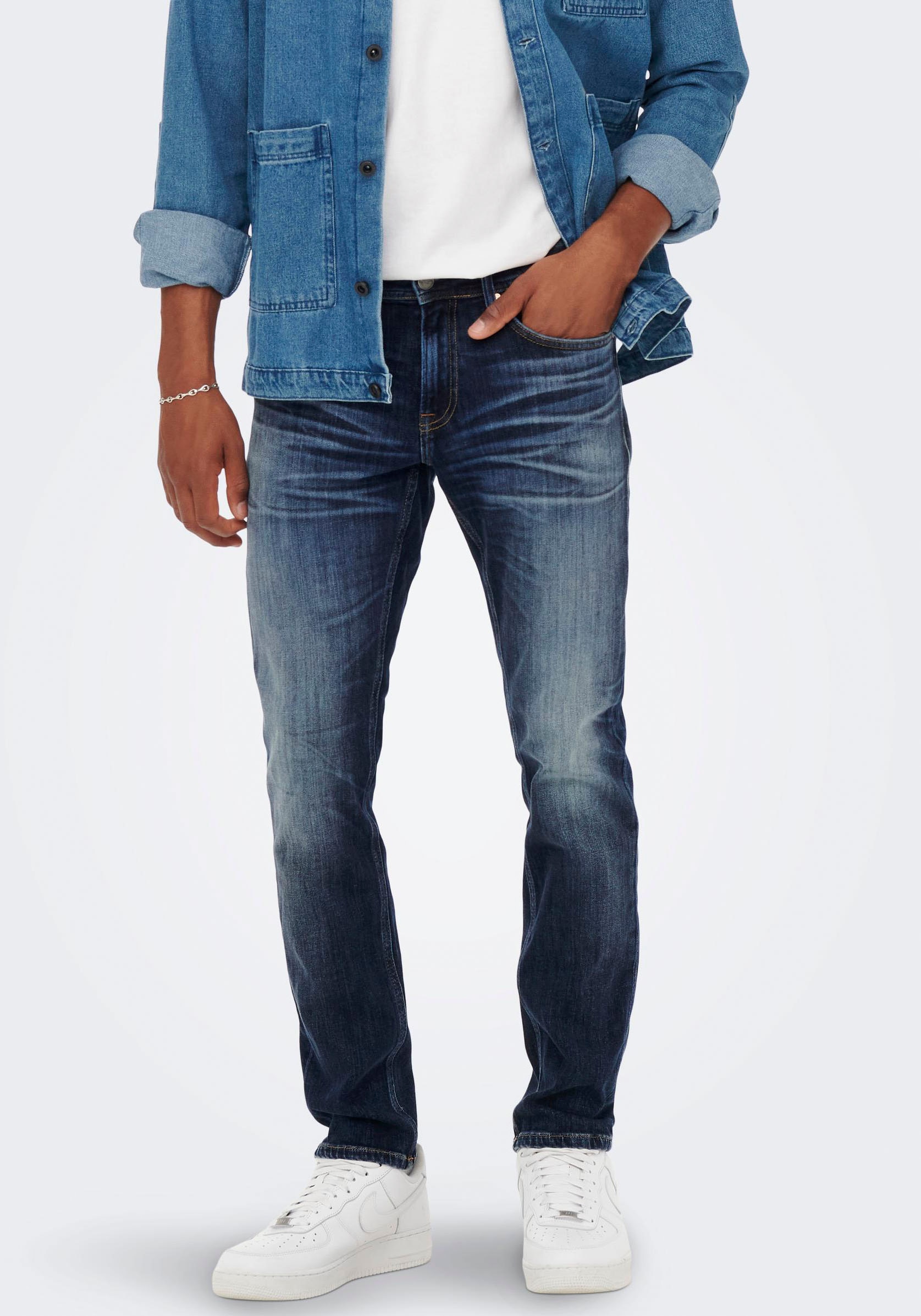 ONLY & SONS Straight-Jeans »ONSWEFT REGULAR WB 0021 TAI DNM NOOS«, im 4-Pocket-Style von ONLY & SONS