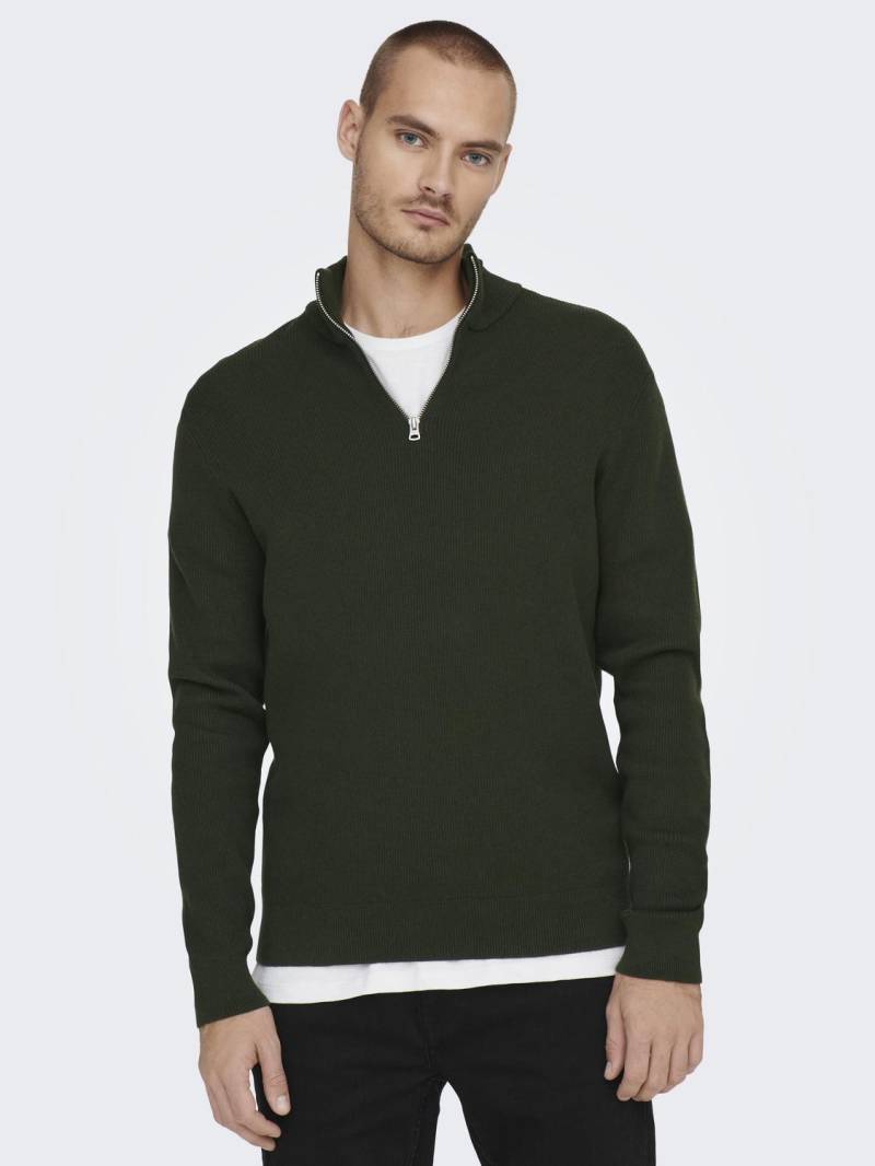 ONLY & SONS Strickpullover »ONSPHIL REG 12 STRUC HALF ZIP KNIT NOOS« von ONLY & SONS