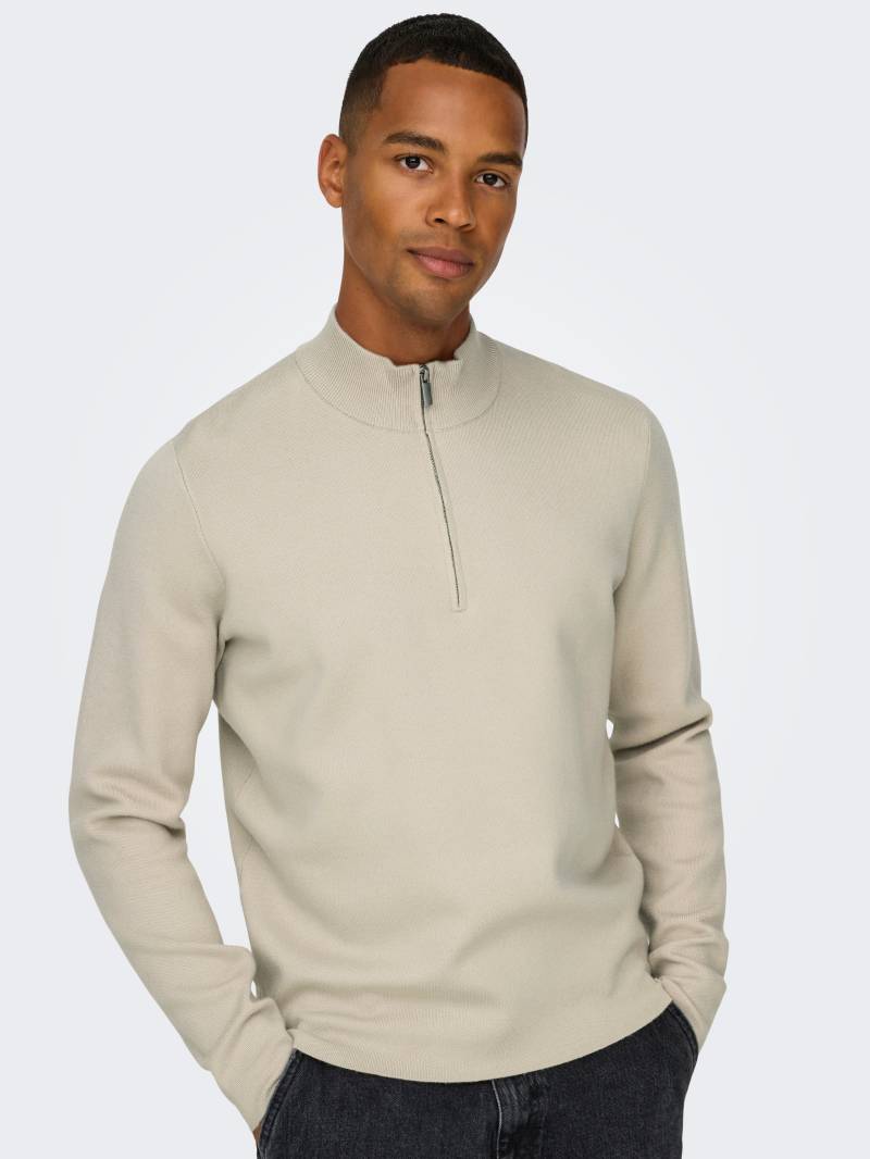 ONLY & SONS Troyer »ONSCOOPER REG 12 HALF ZIP HIGH NECK KNIT« von ONLY & SONS