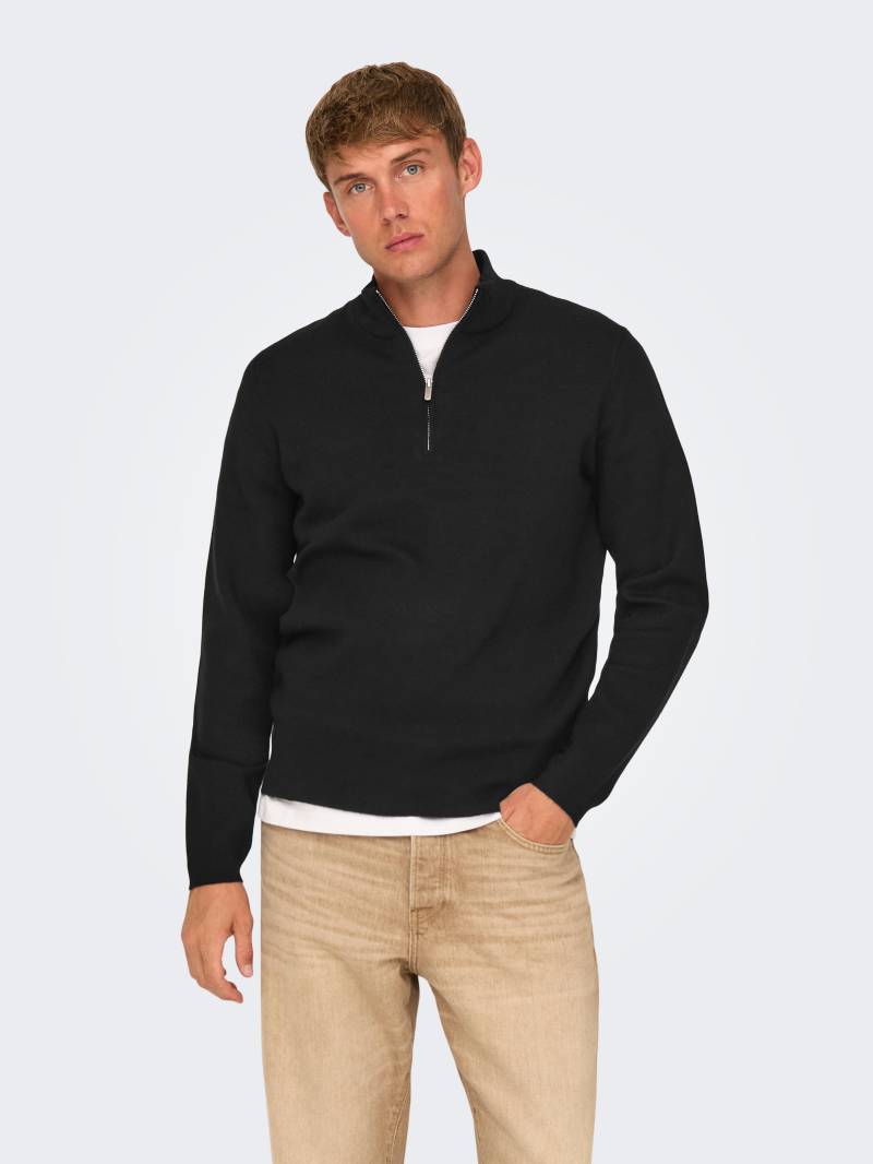 ONLY & SONS Troyer »ONSCOOPER REG 12 HALF ZIP HIGH NECK KNIT« von ONLY & SONS