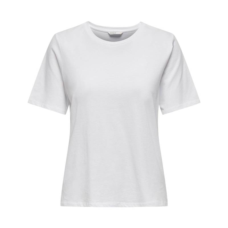 Only - T-Shirt, Rundhals, kurzarm, für Damen, Weiss, Größe L von Only