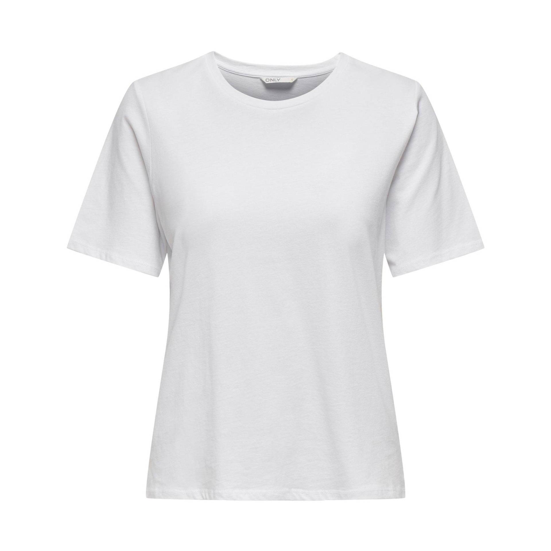 Only - T-Shirt, Rundhals, kurzarm, für Damen, Weiss, Größe M von Only