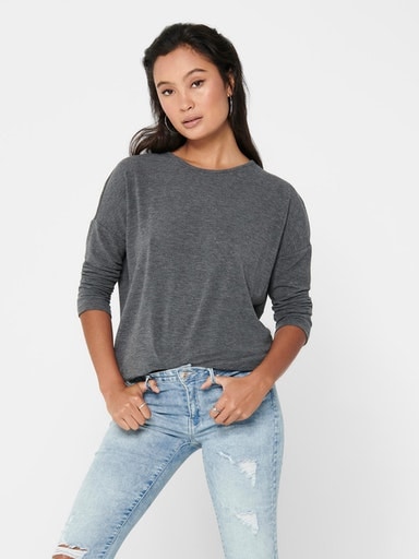 ONLY 3/4-Arm-Shirt »ONLGLAMOUR 3/4 TOP JRS NOOS«, in lässiger Oversize-Form von ONLY