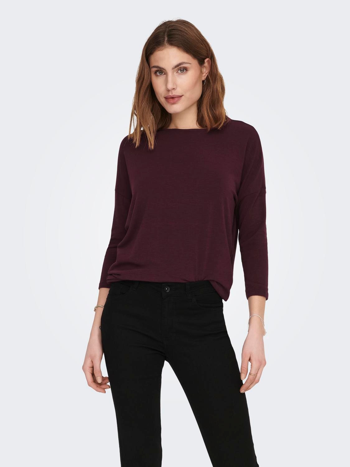 ONLY 3/4-Arm-Shirt »ONLGLAMOUR 3/4 TOP JRS NOOS«, in lässiger Oversize-Form von ONLY