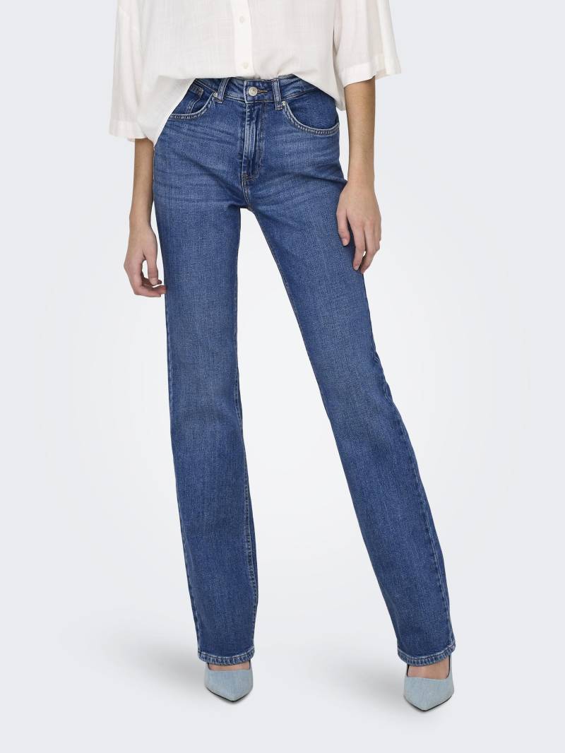 ONLY Bootcut-Jeans »ONLEVERLY MW SWEET FLARED DNM CRO187«, (Flared Jeans, Schlagjeans, ausgestellte Beinform, normale Leibhöhe), Baumwollmischung mit Stretch sorgt für ein angenehmes Tragegefühl von ONLY