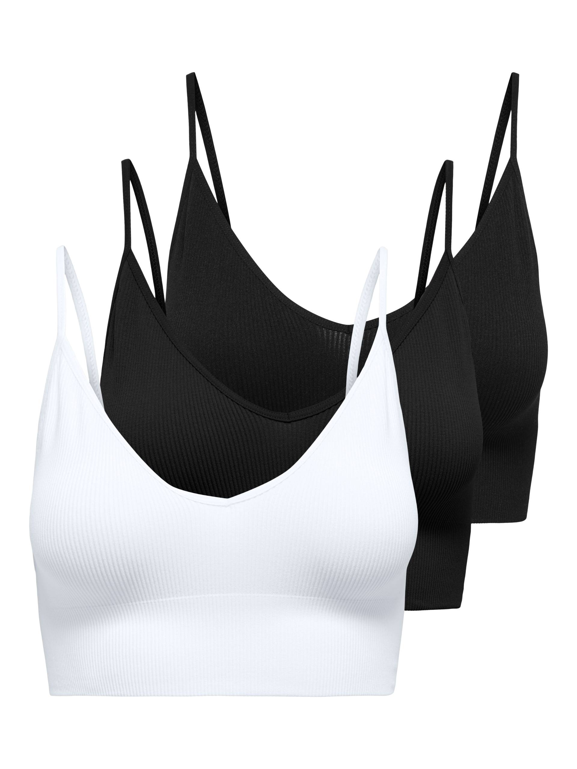 ONLY Bustier »ONLVICKY RIB S-L V-NECK 3-PACK TOP NOOS« von ONLY