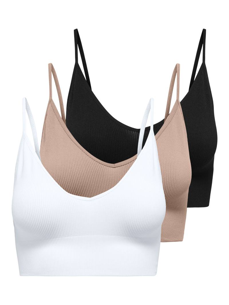 ONLY Bustier »ONLVICKY RIB S-L V-NECK 3-PACK TOP NOOS« von ONLY