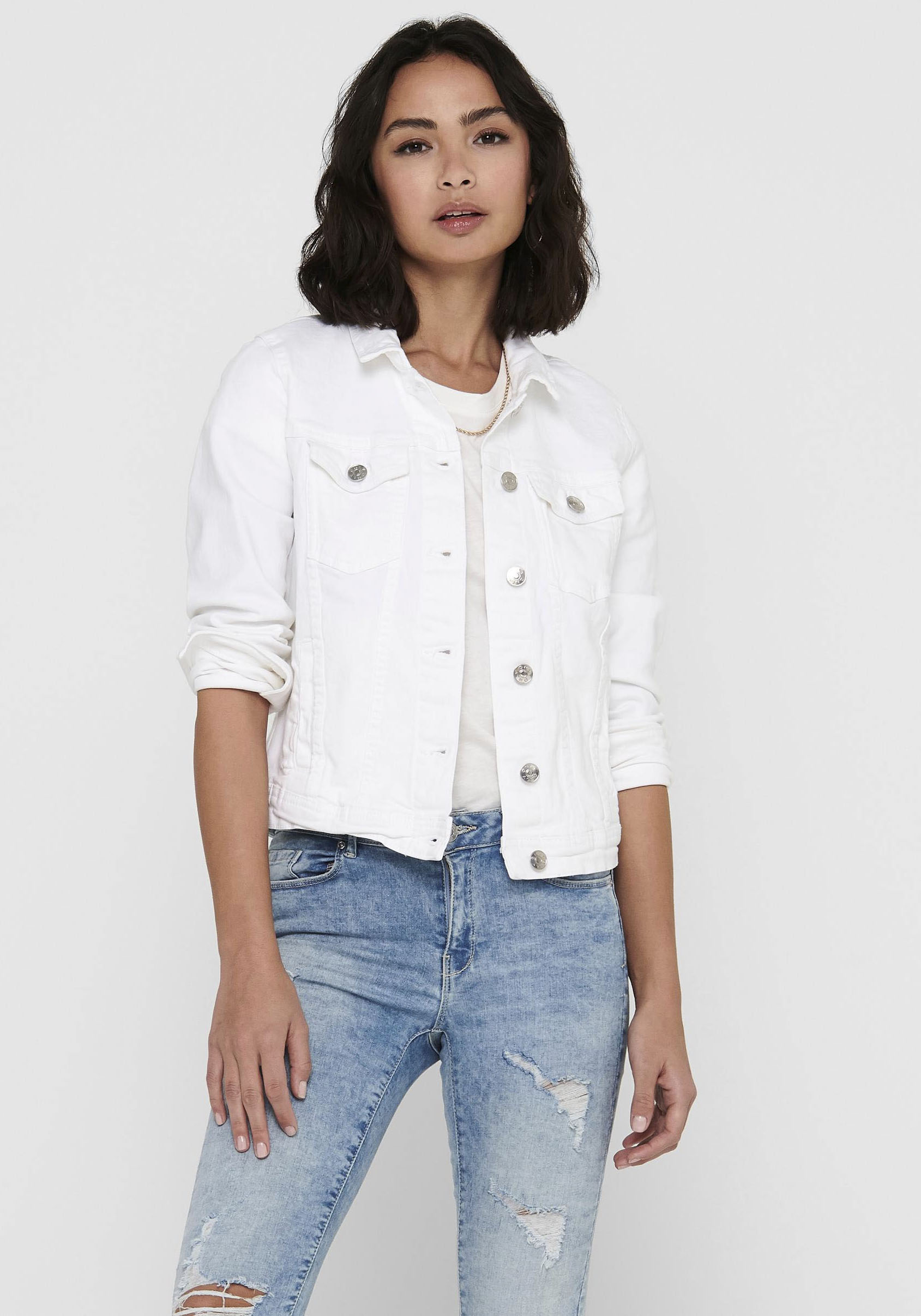 ONLY Jeansjacke »ONLTIA DNM JACKET COL PIM NOOS«, in kurzer Form ONLY Jeansjacke »ONLTIA DNM JACKET COL PIM NOOS«, in kurzer Form von ONLY
