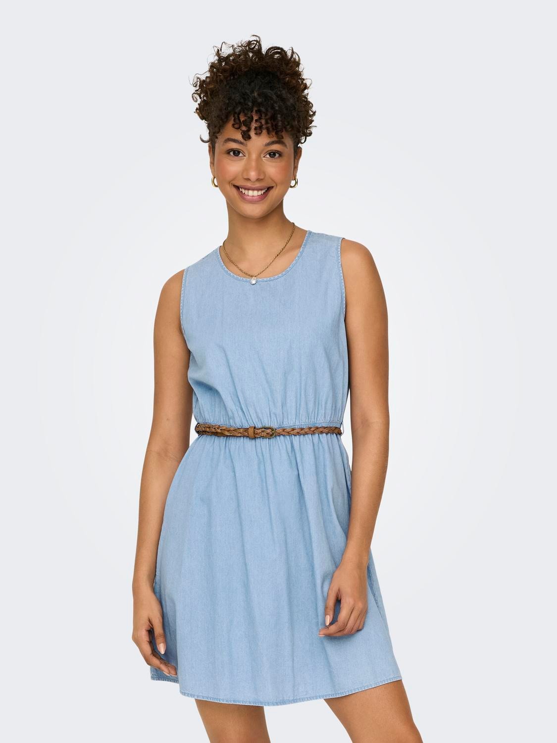 ONLY Jeanskleid »ONLBEA S/L BRAIDED BELT DRESS DNM FS« von ONLY