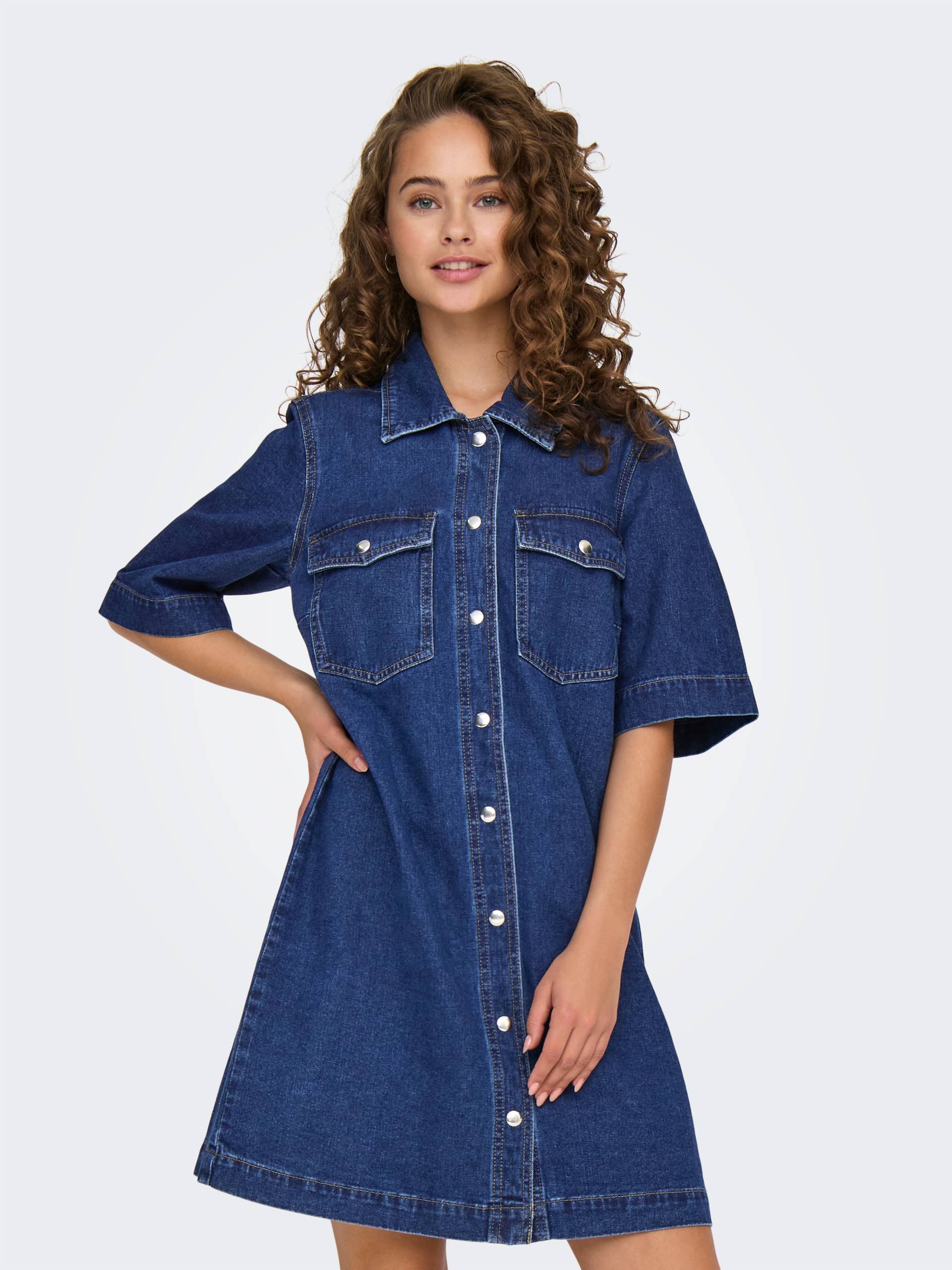 ONLY Jeanskleid »ONLBELLE S/S BUTTON DRESS DNM GUA NOOS« von ONLY