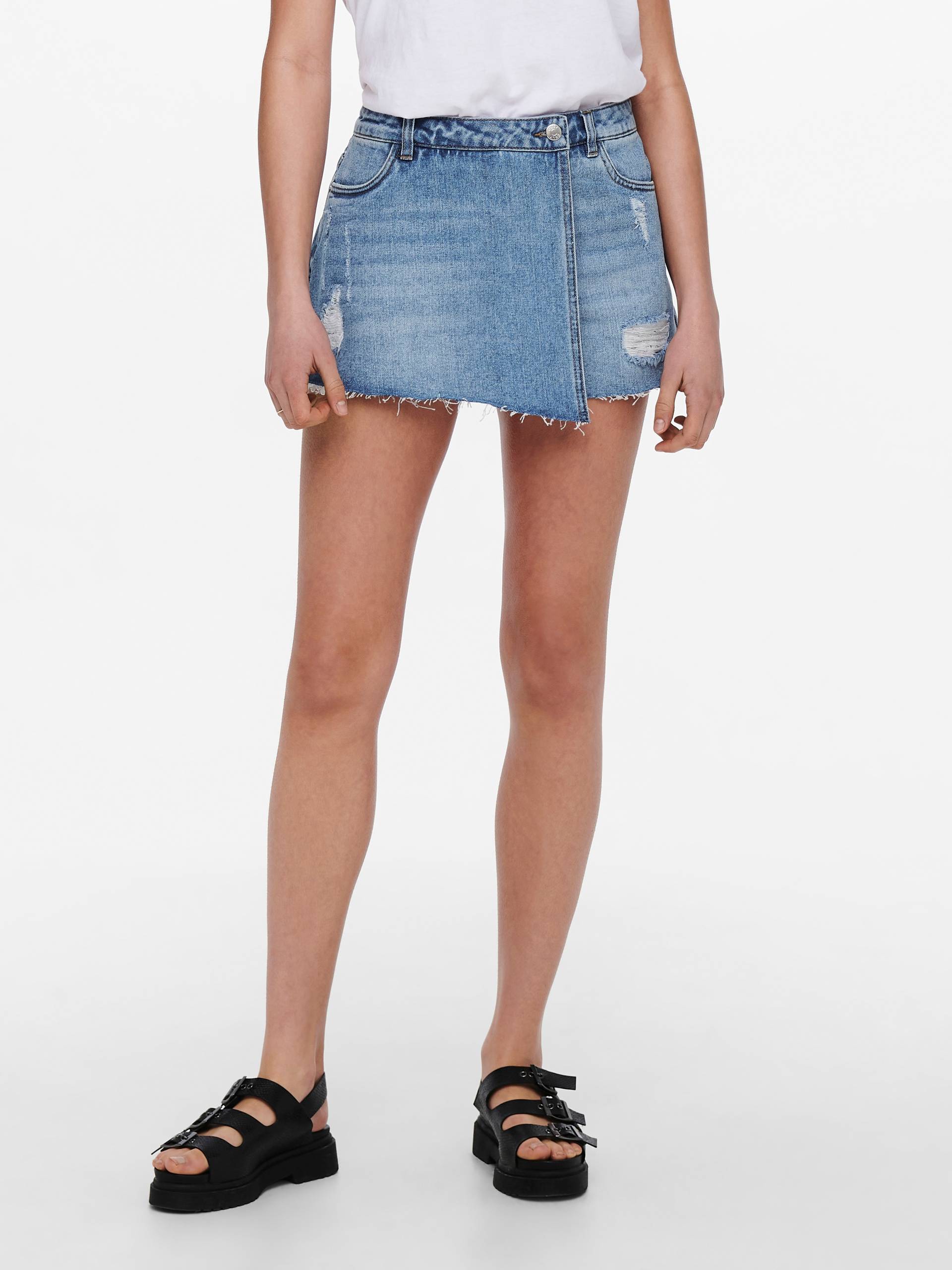 ONLY Jeansrock »ONLTEXAS REG DNM SKORT BJ NOOS«, mit Destroyed Effekt ONLY Jeansrock »ONLTEXAS REG DNM SKORT BJ NOOS«, mit Destroyed Effekt von ONLY