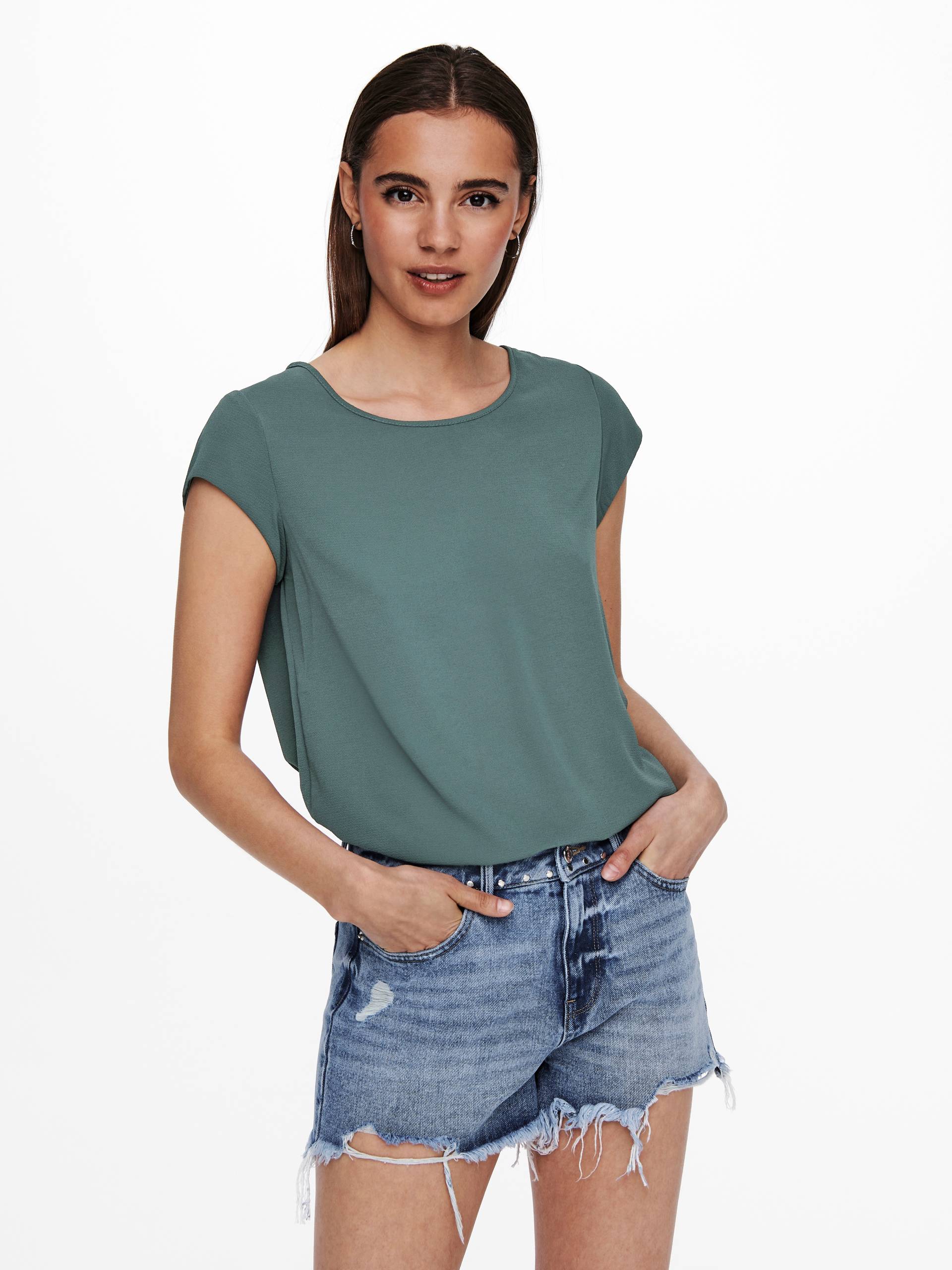 ONLY Kurzarmbluse »ONLVIC S/S SOLID TOP NOOS PTM« von ONLY