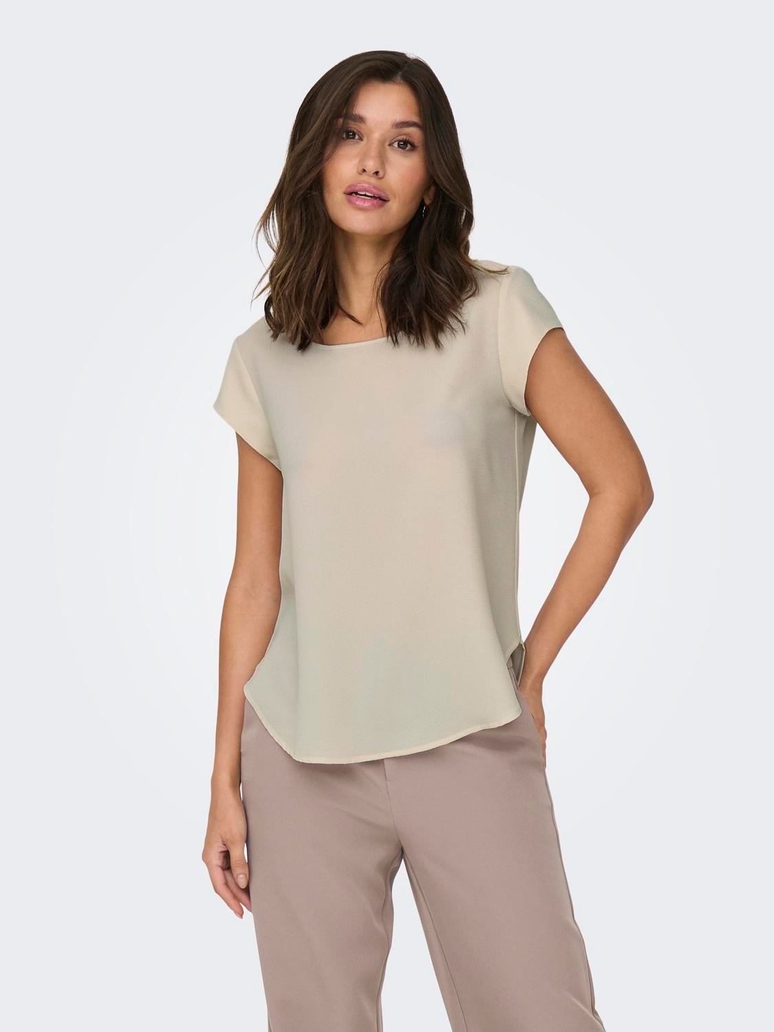 ONLY Kurzarmbluse »ONLVIC S/S SOLID TOP NOOS PTM« von ONLY