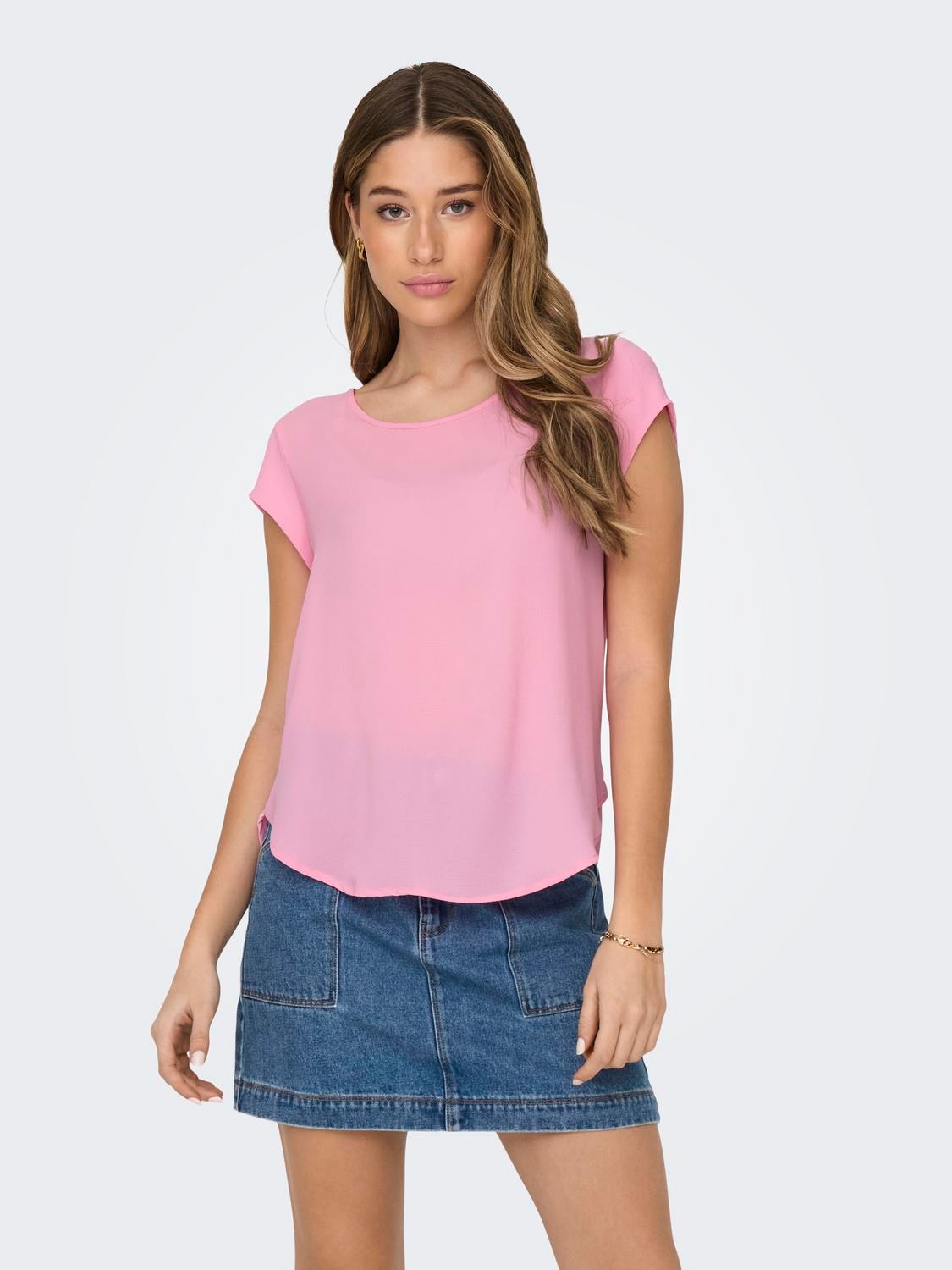 ONLY Kurzarmbluse »ONLVIC S/S SOLID TOP NOOS PTM« von ONLY