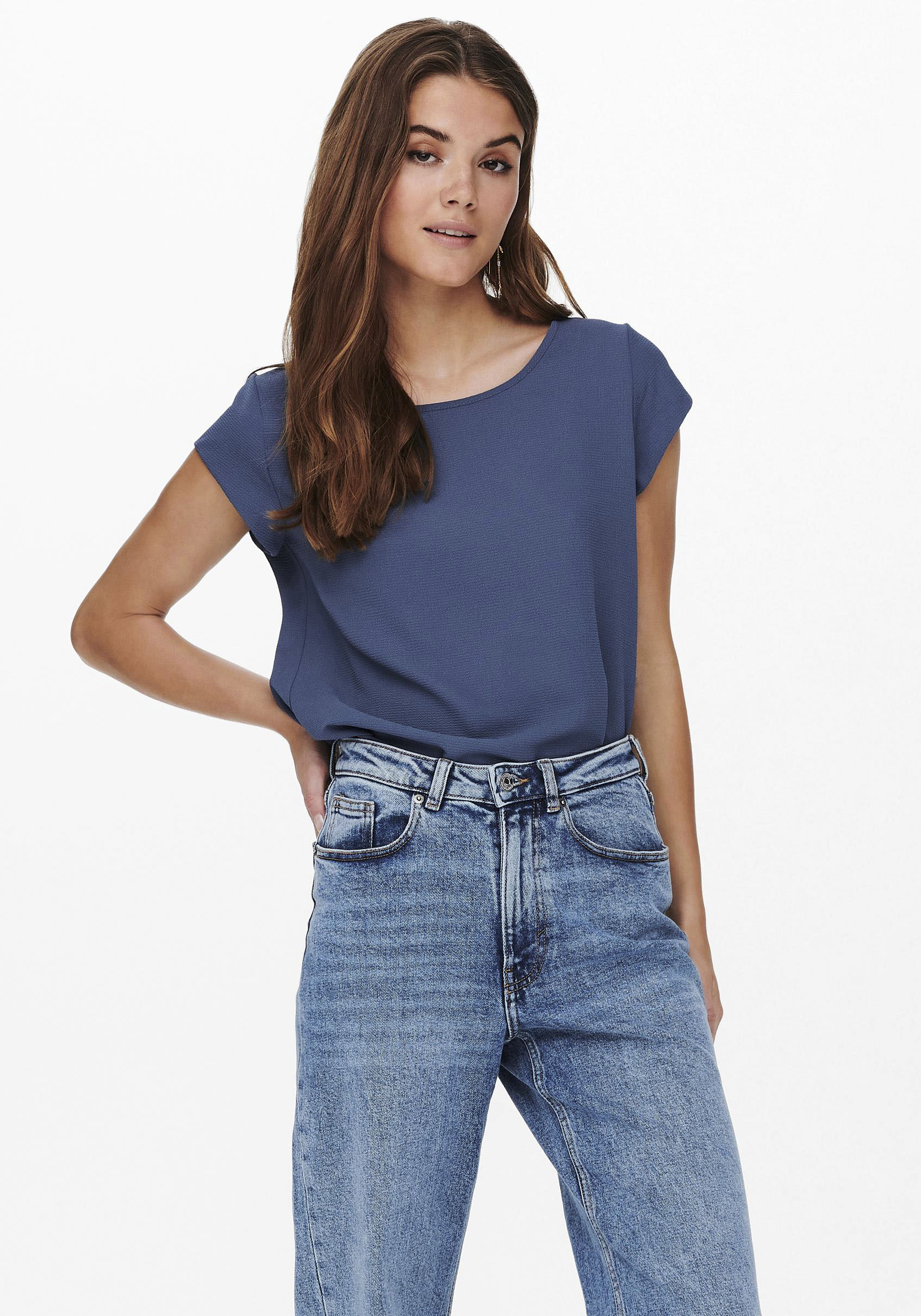 ONLY Kurzarmbluse »ONLVIC S/S SOLID TOP NOOS PTM« von ONLY