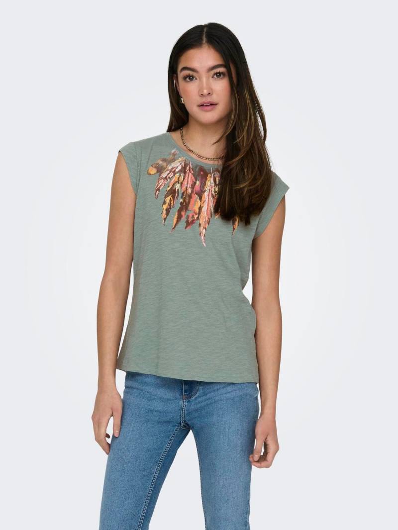 ONLY Kurzarmshirt »FEEL/FEATHERS TOP BOX CS JRS« von ONLY