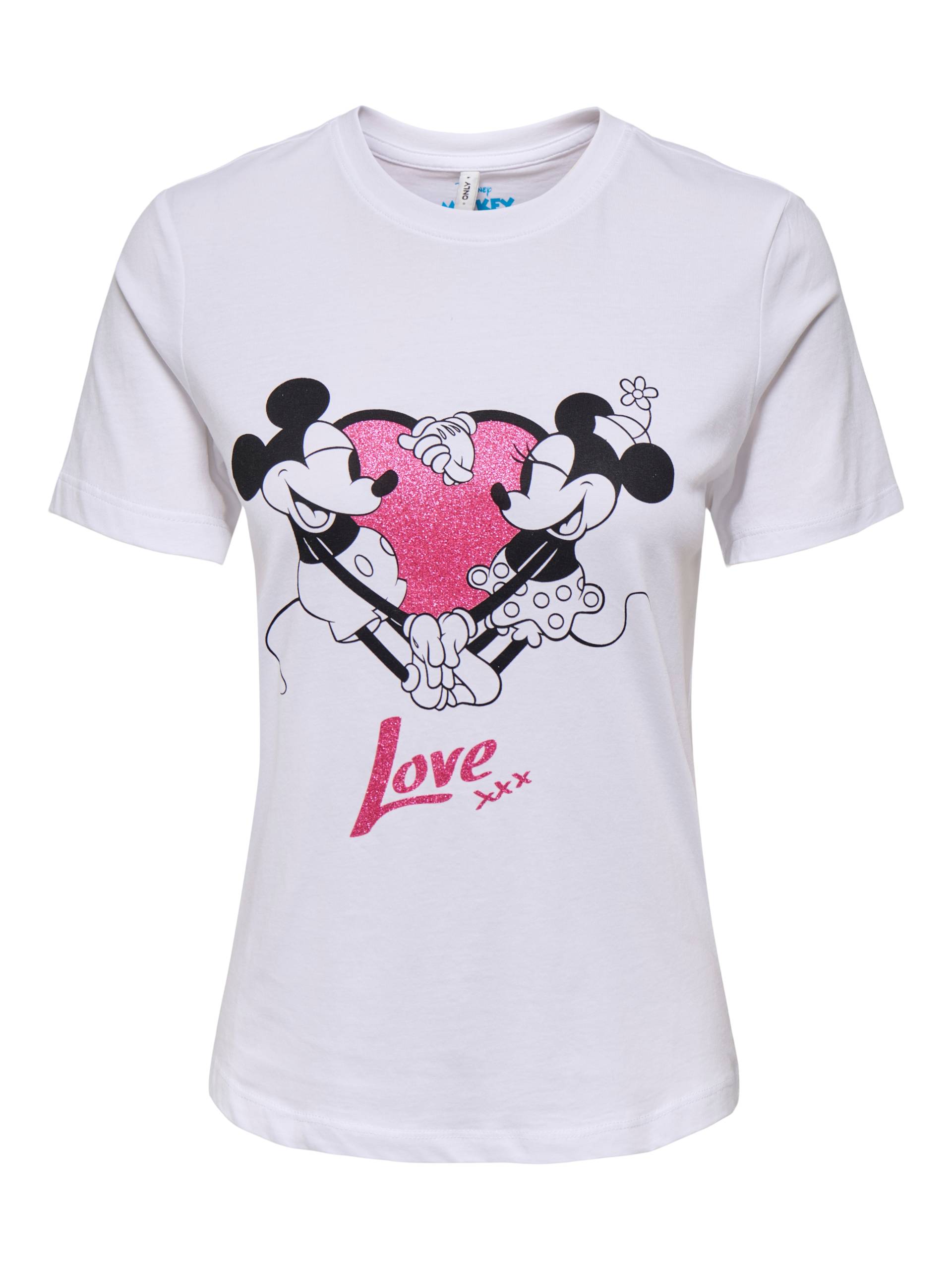 ONLY Kurzarmshirt »ONLMICKEY LIFE REG S/S VALENTINE TOP JRS«, mit Mickey und Minni Druck von ONLY