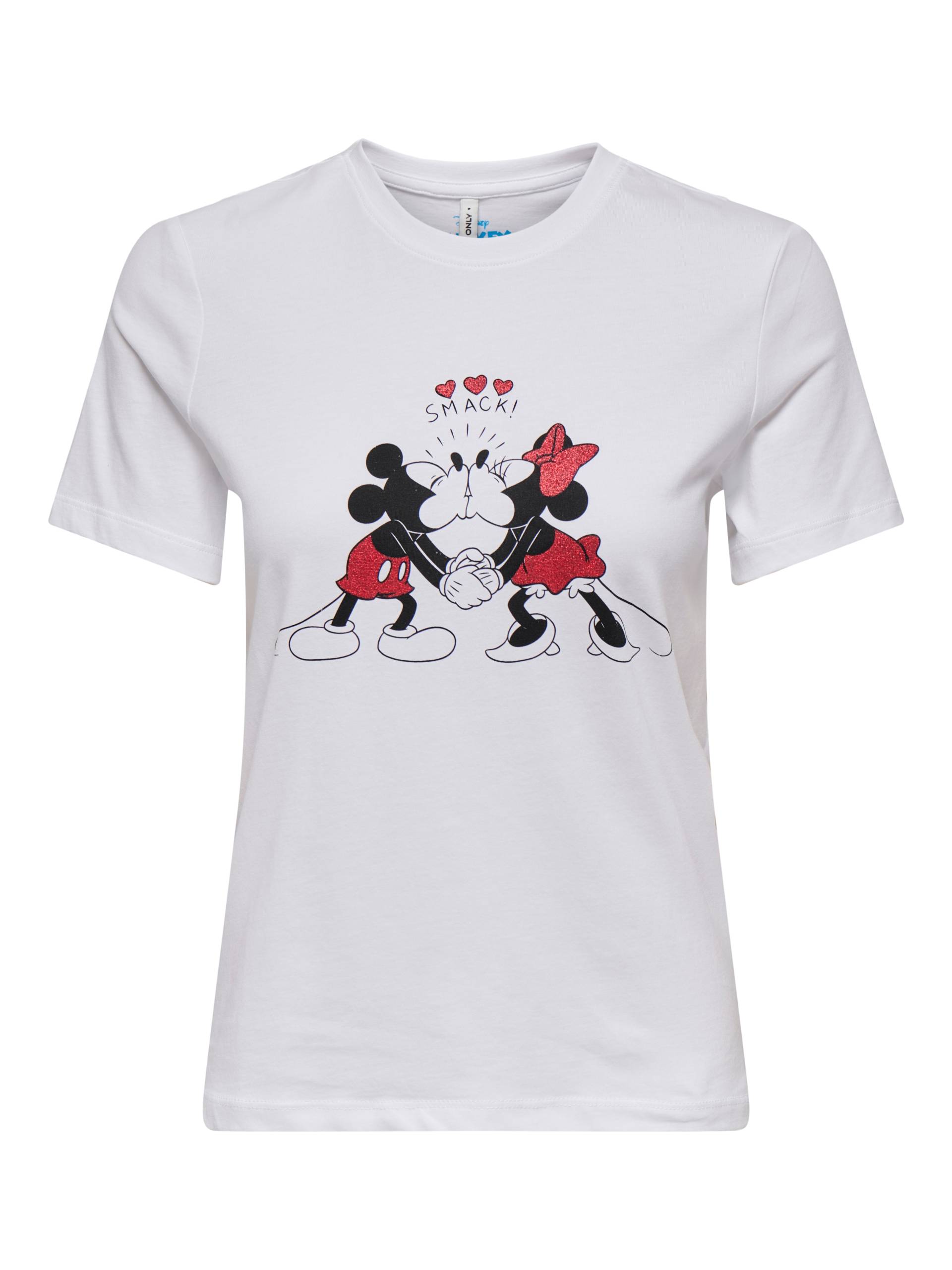 ONLY Kurzarmshirt »ONLMICKEY LIFE REG S/S VALENTINE TOP JRS«, mit Mickey und Minni Druck von ONLY