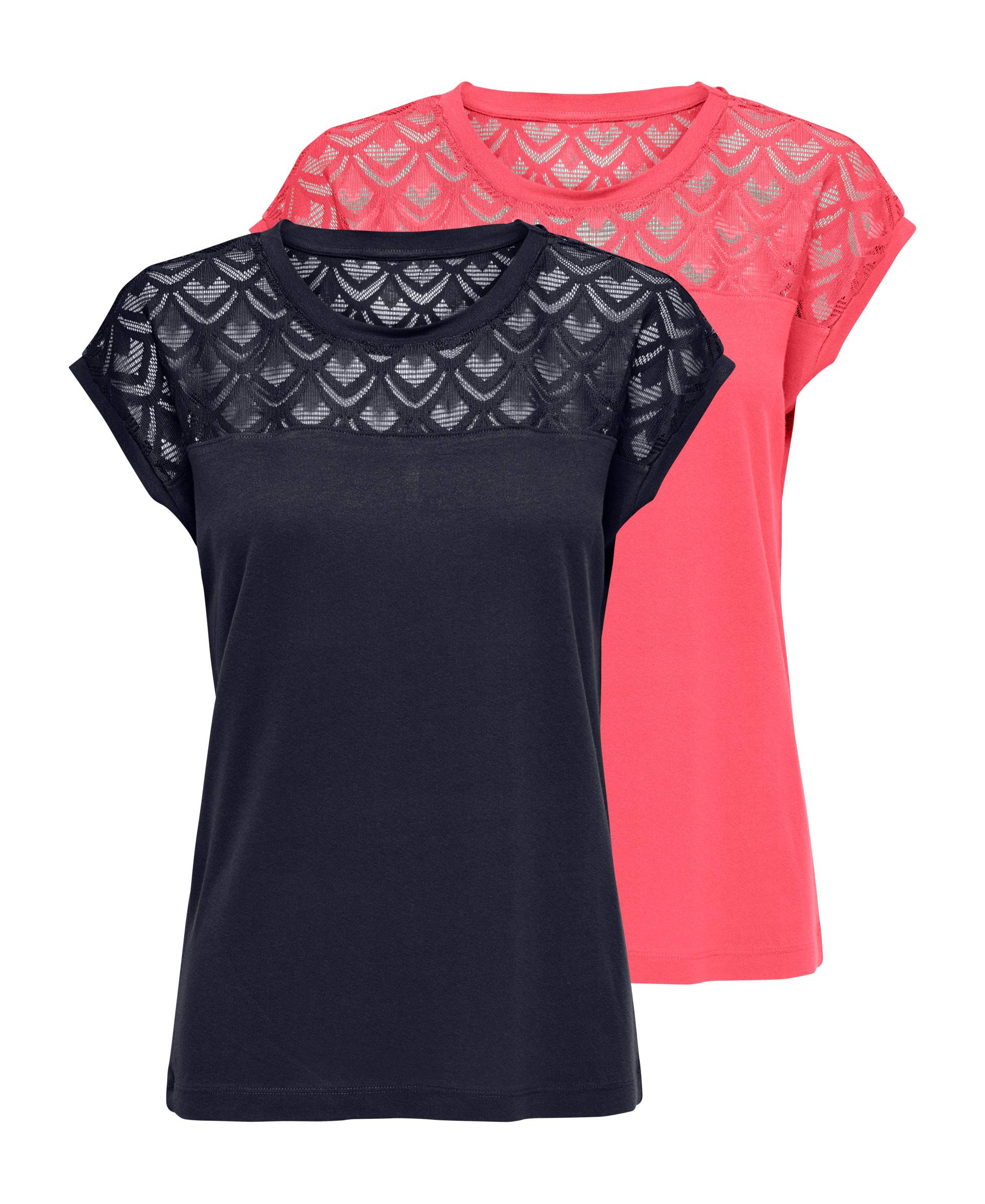 ONLY Kurzarmshirt »ONLNICOLE LIFE S/S MIX TOP 2 PACK CS JRS«, (Packung, 2 tlg., 2er-Pack) von ONLY