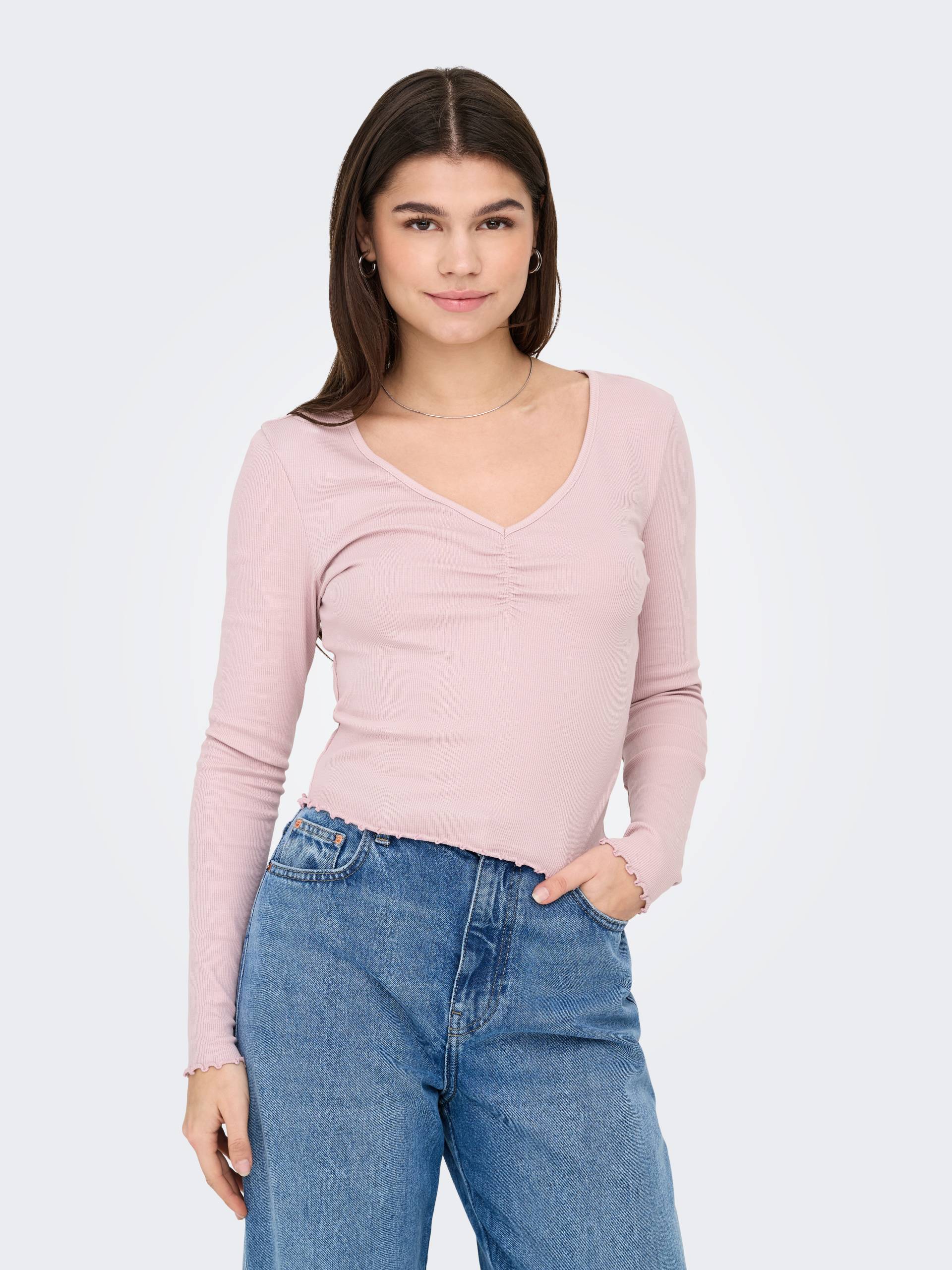 ONLY Langarmshirt »ONLBETTY L/S V-NECK TOP CC JRS« von ONLY