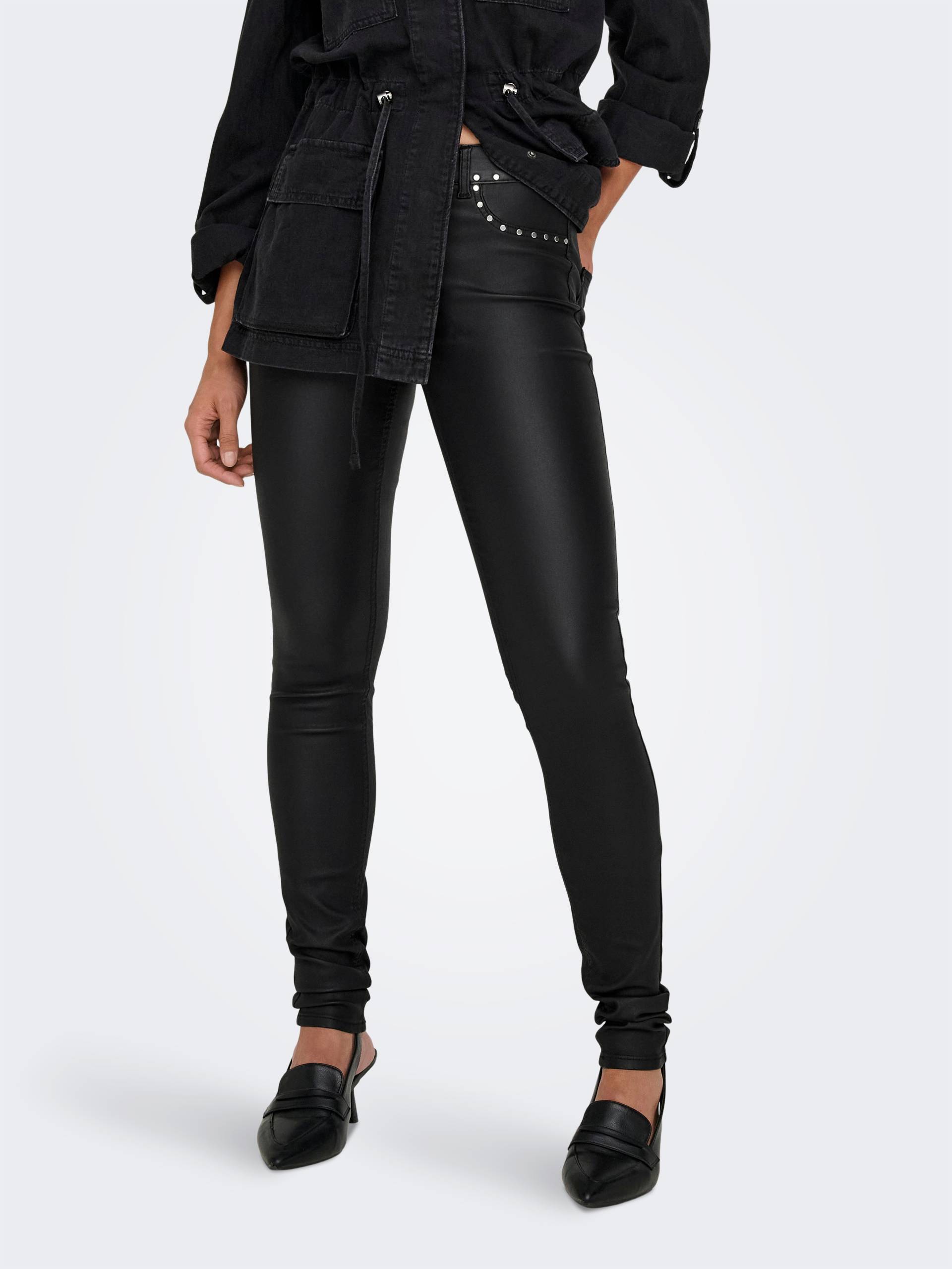 ONLY Lederimitathose »ONLBLUSH-ROCK LIFE MW STUD COATED SK PNT« ONLY Lederimitathose »ONLBLUSH-ROCK LIFE MW STUD COATED SK PNT« von ONLY